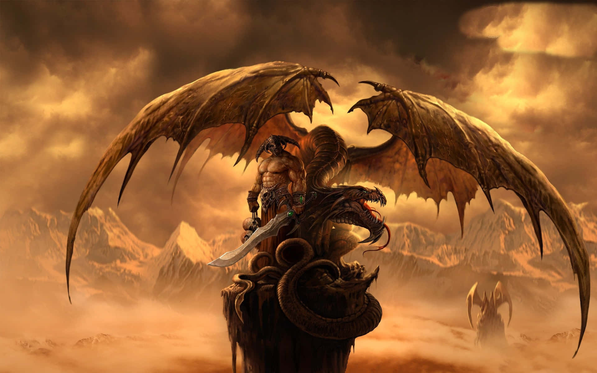 Fierce Warrior Ready For Battle Background