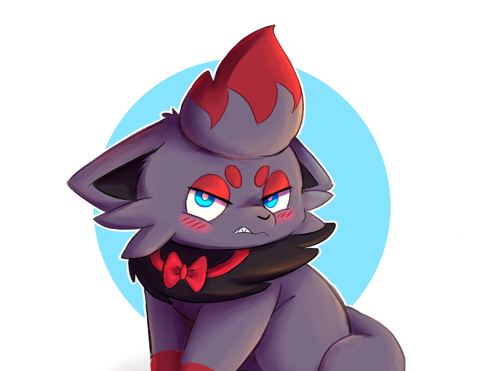 Fierce Zorua With An Elegant Bow