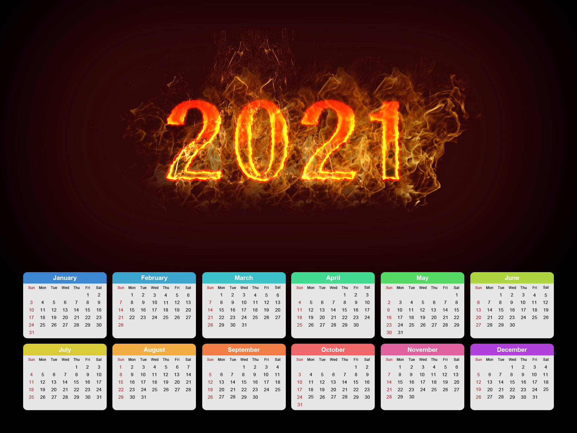 Fiery 2021 Desktop Background
