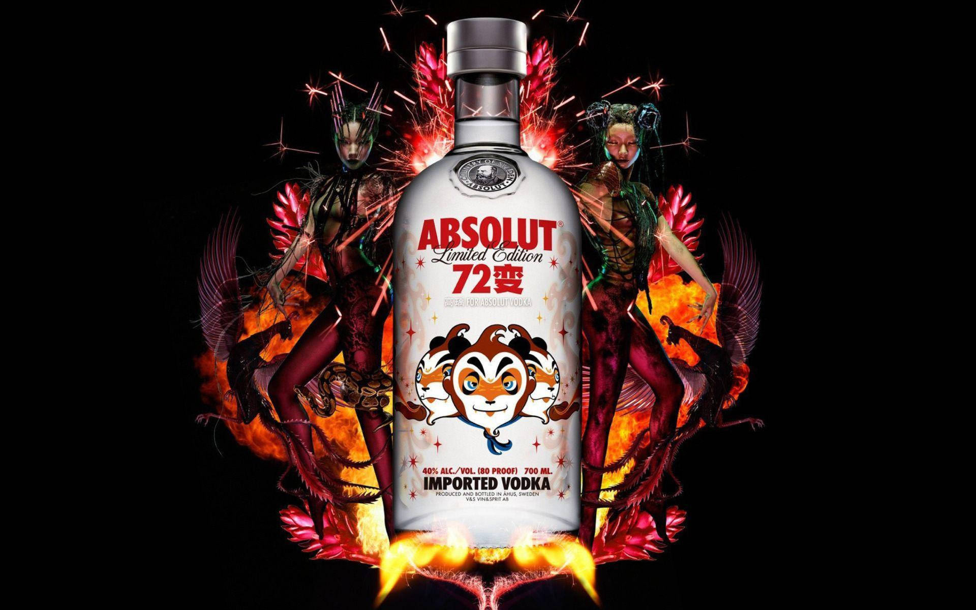 Fiery Absolut Imported Vodka Background