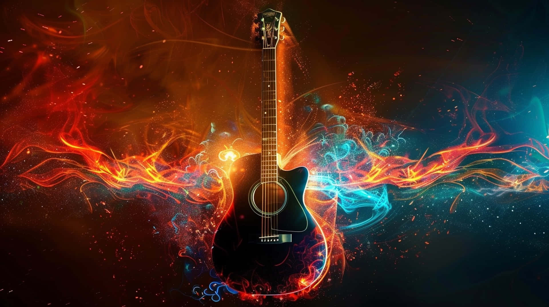 Fiery_ Abstract_ Guitar_ Artwork Background