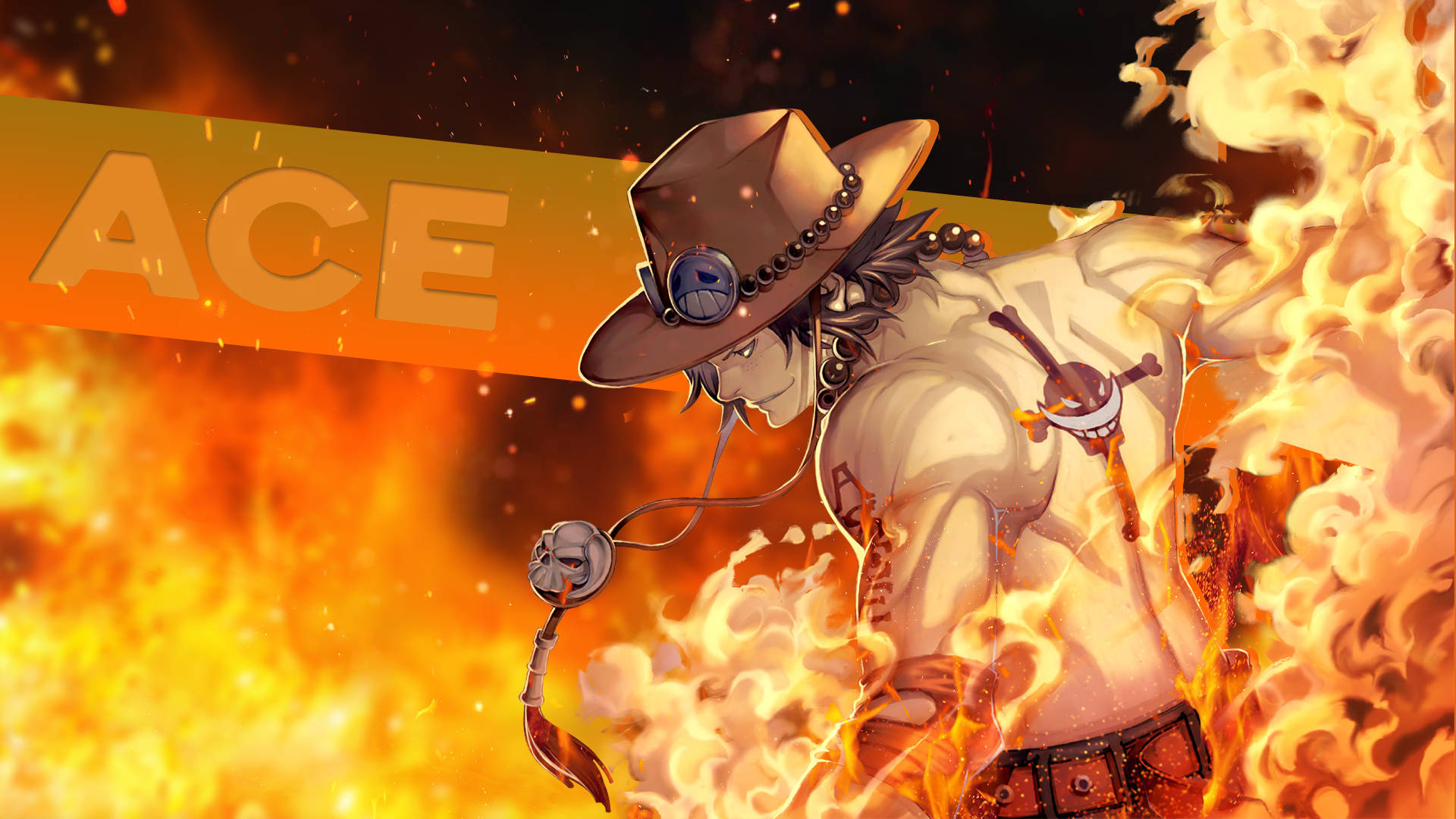 Fiery Ace Unleashed - One Piece Action Scene Background