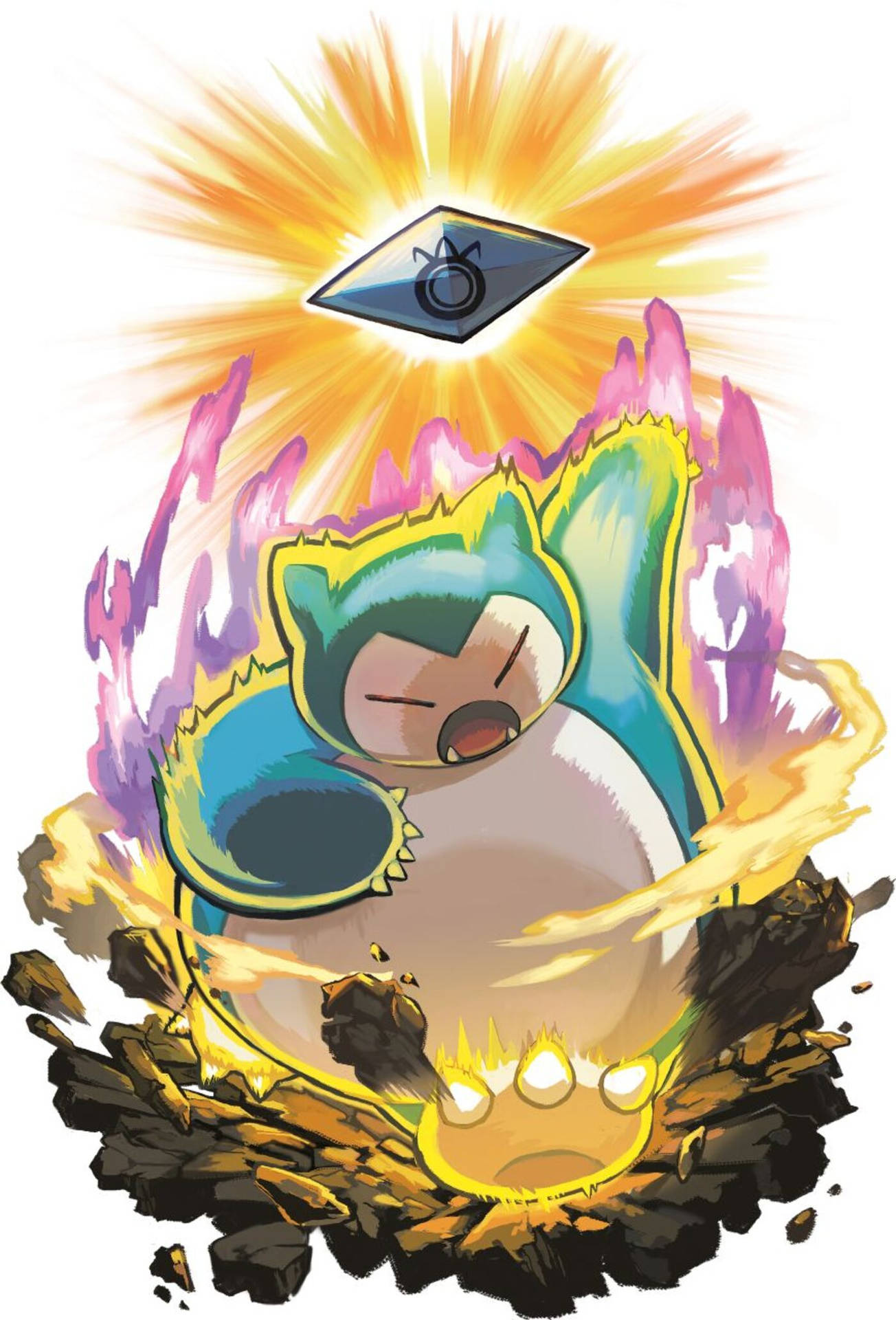 Fiery, Angry Snorlax Background