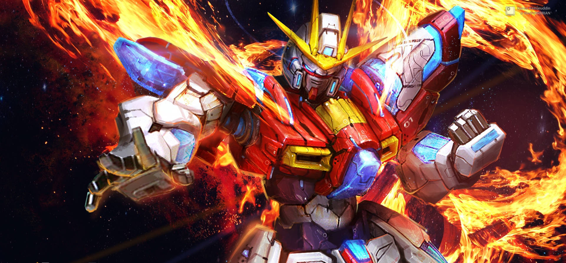 Fiery Background Of Mobile Suit Gundam