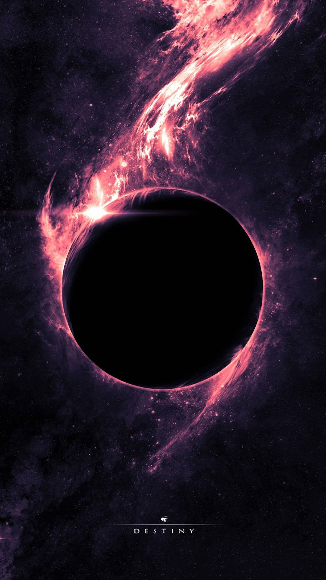 Fiery Black Hole Space Phone Background