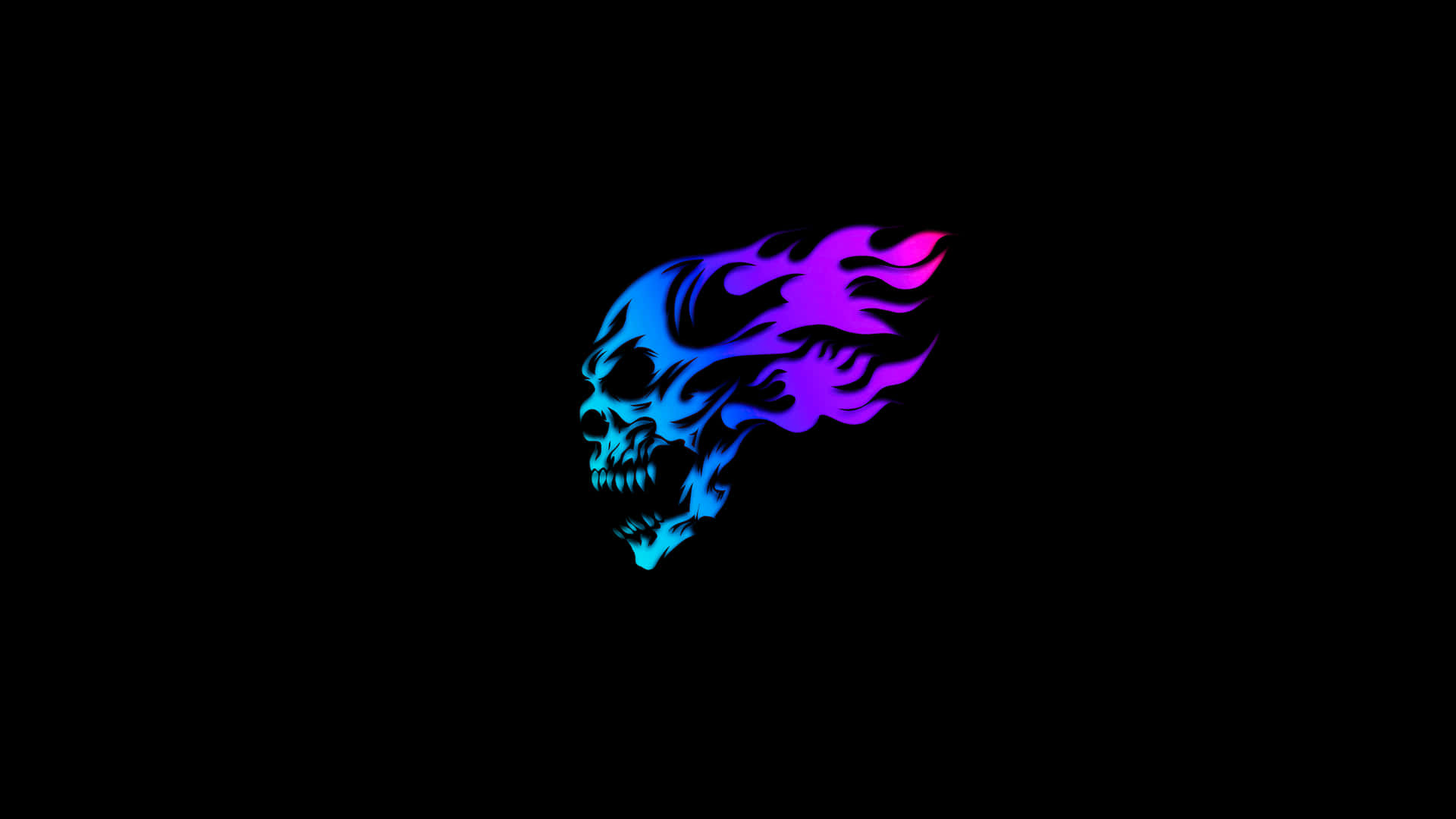 Fiery Black Skeleton Background