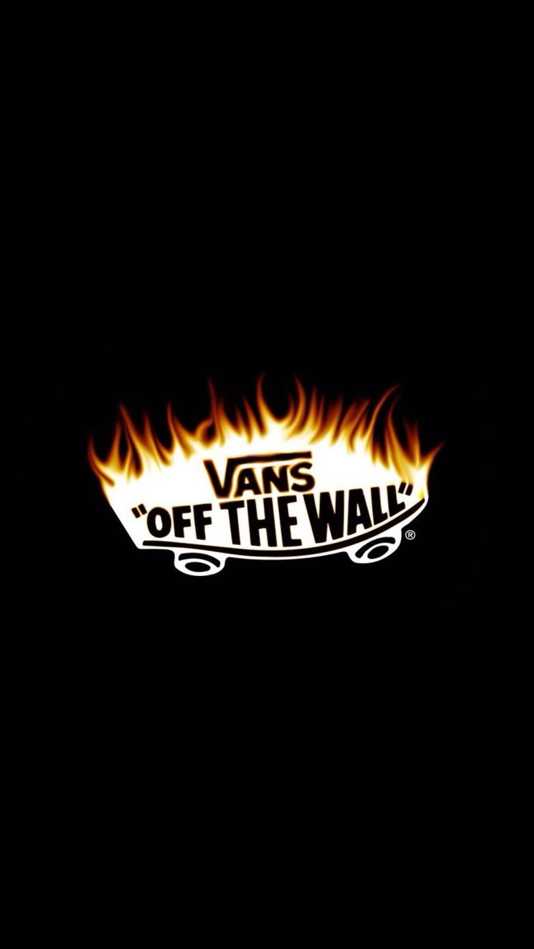 Fiery Black Vans Logo Background