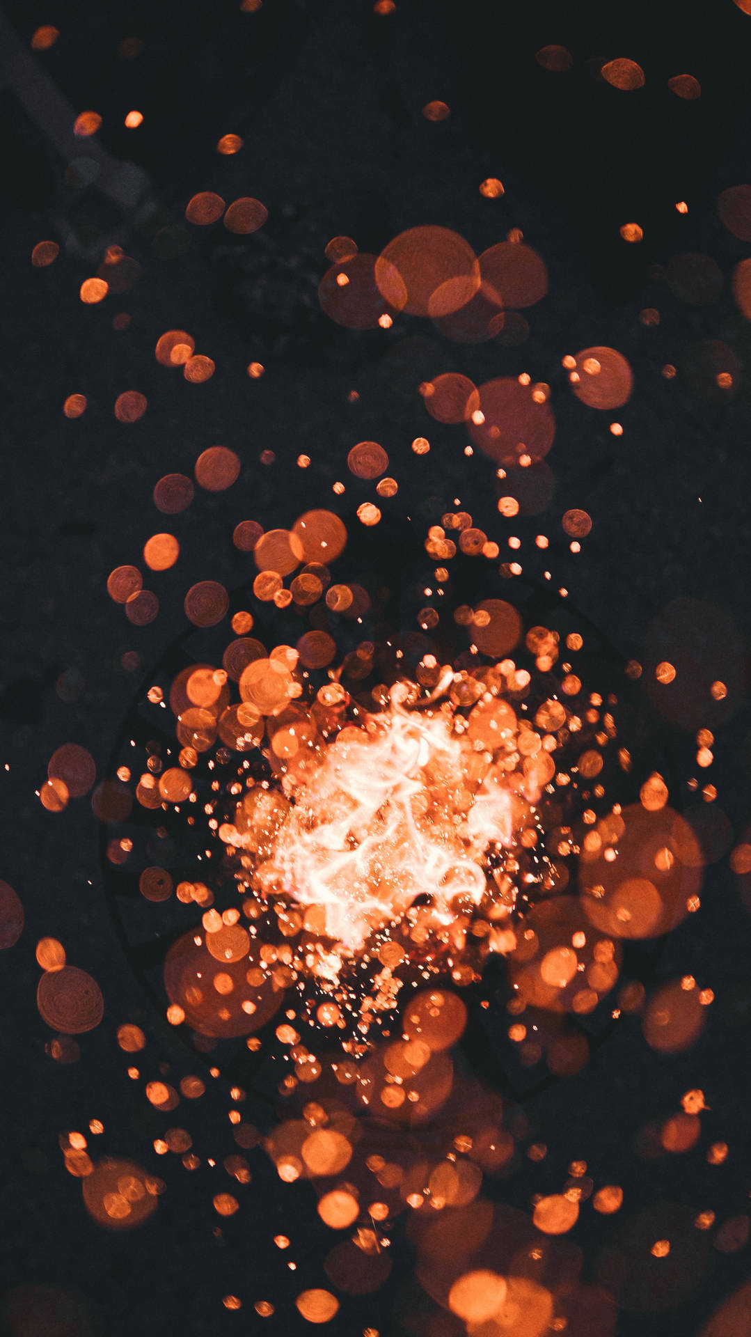 Fiery Bokeh With Black Background Background