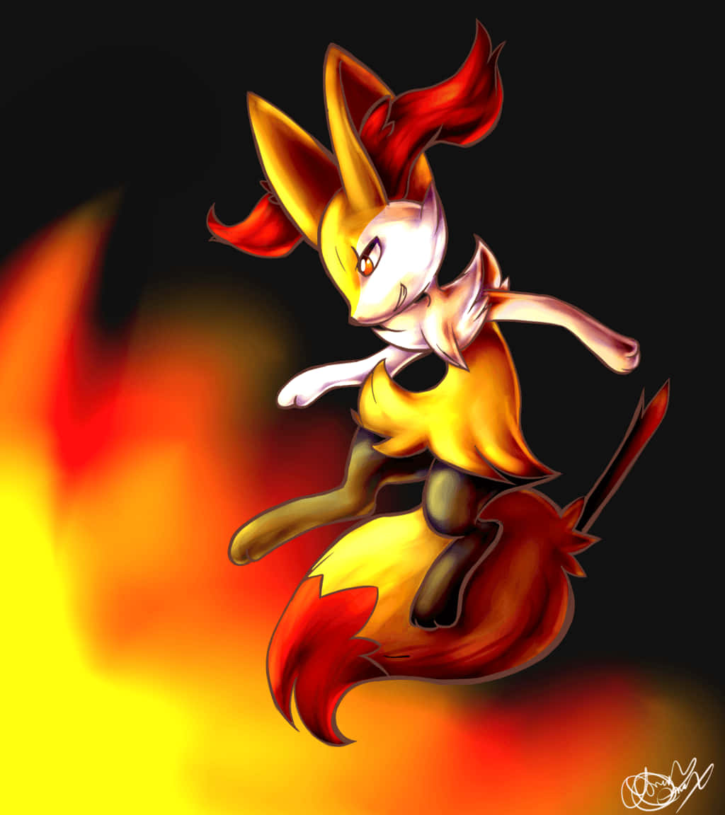Fiery Braixen Artwork Background