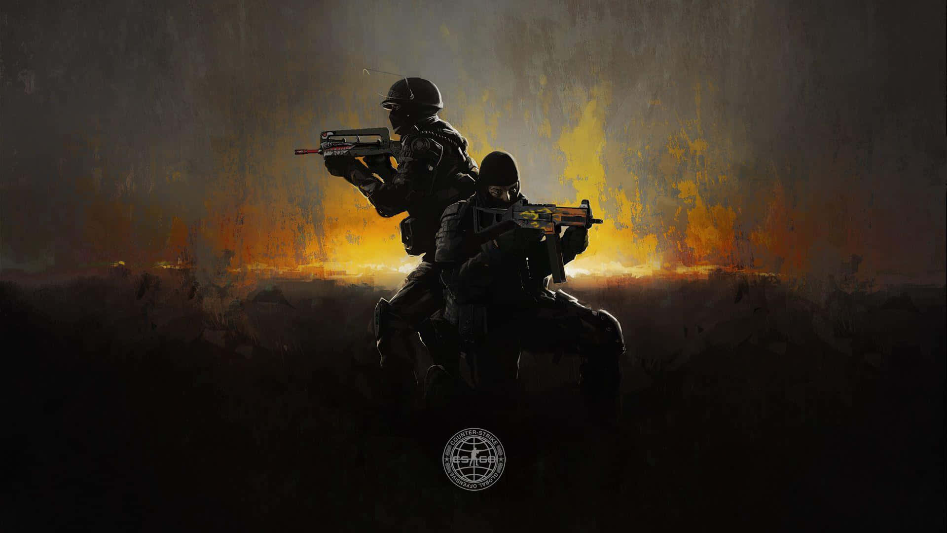 Fiery Counterstrike Counter Terrorists Poster Background