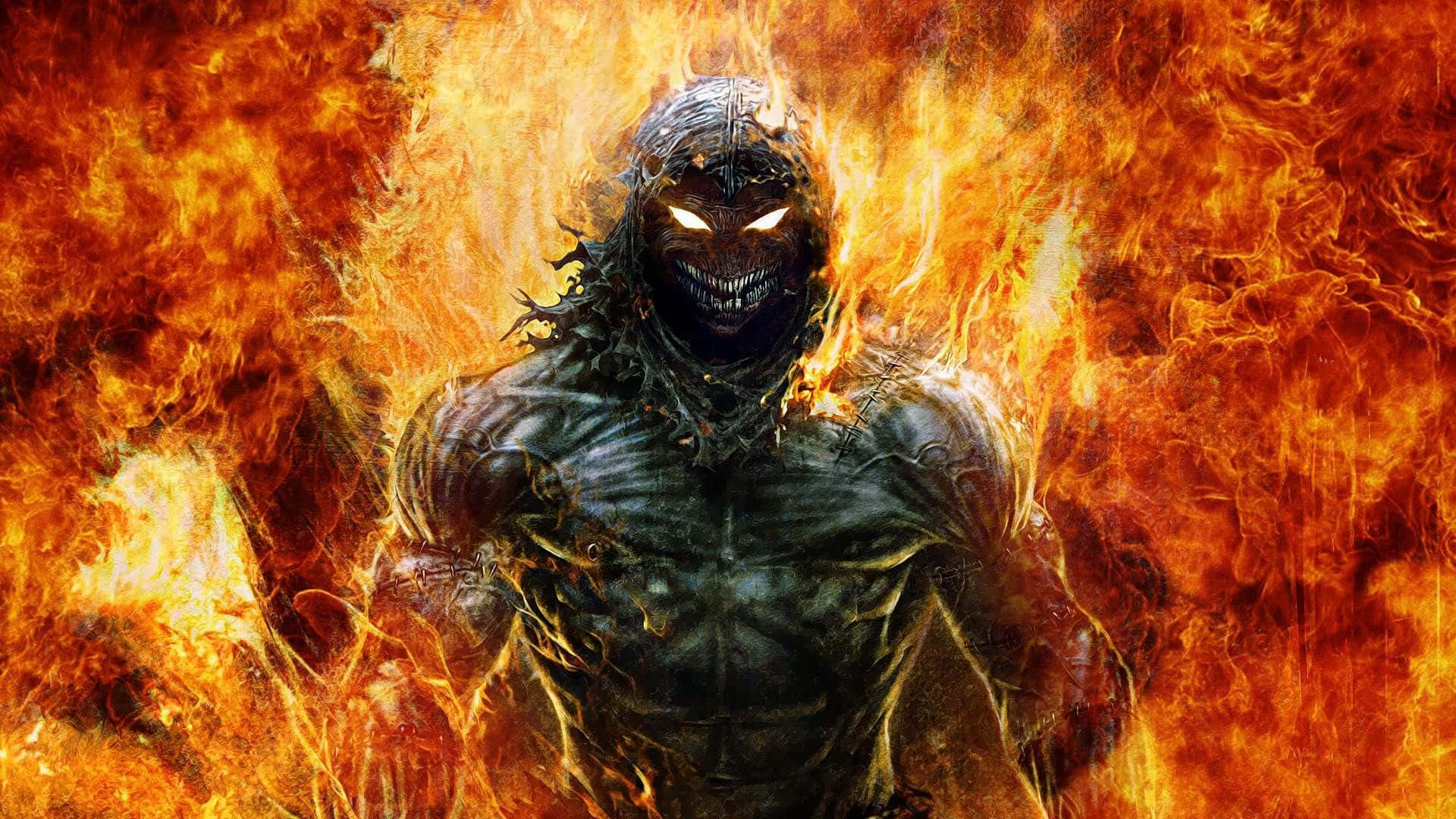 Fiery Demon Unleashed Background