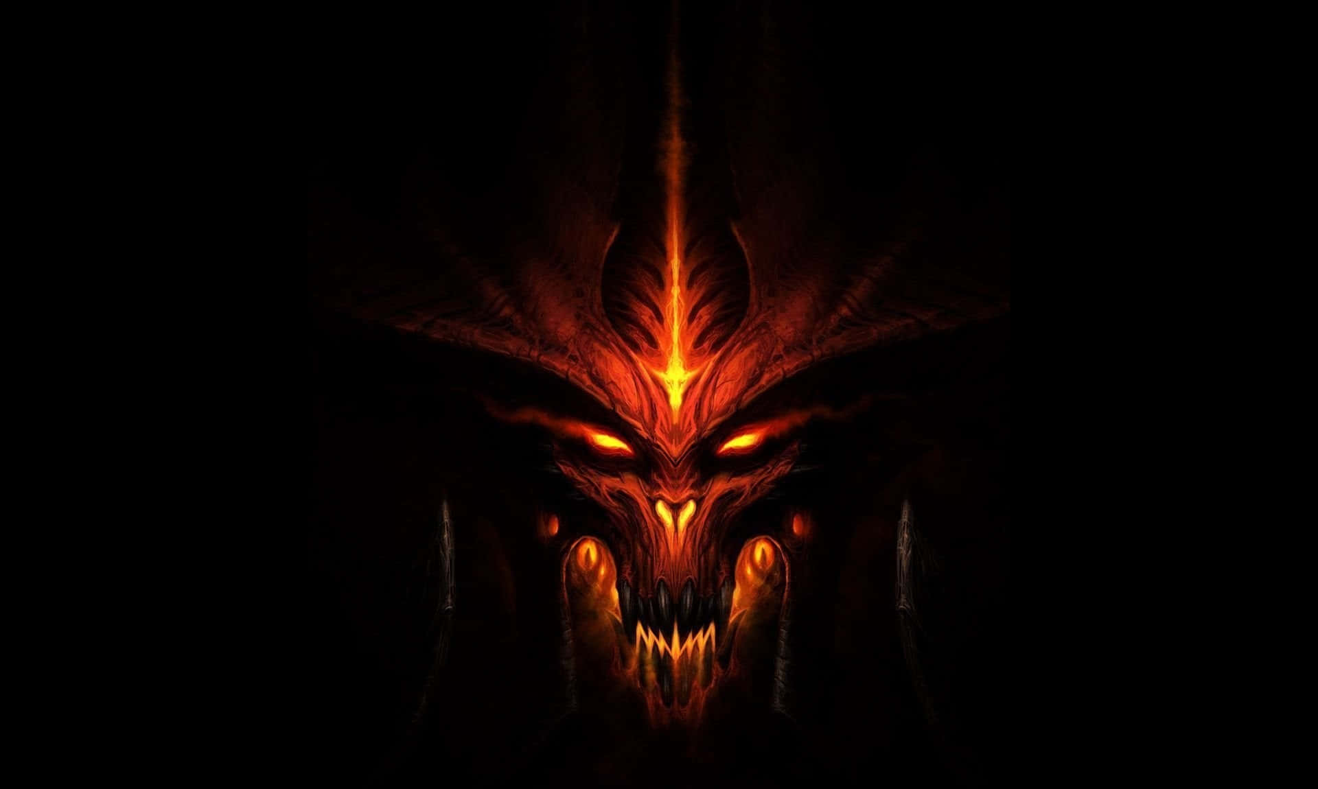 Fiery Demonic Visage Artwork Background