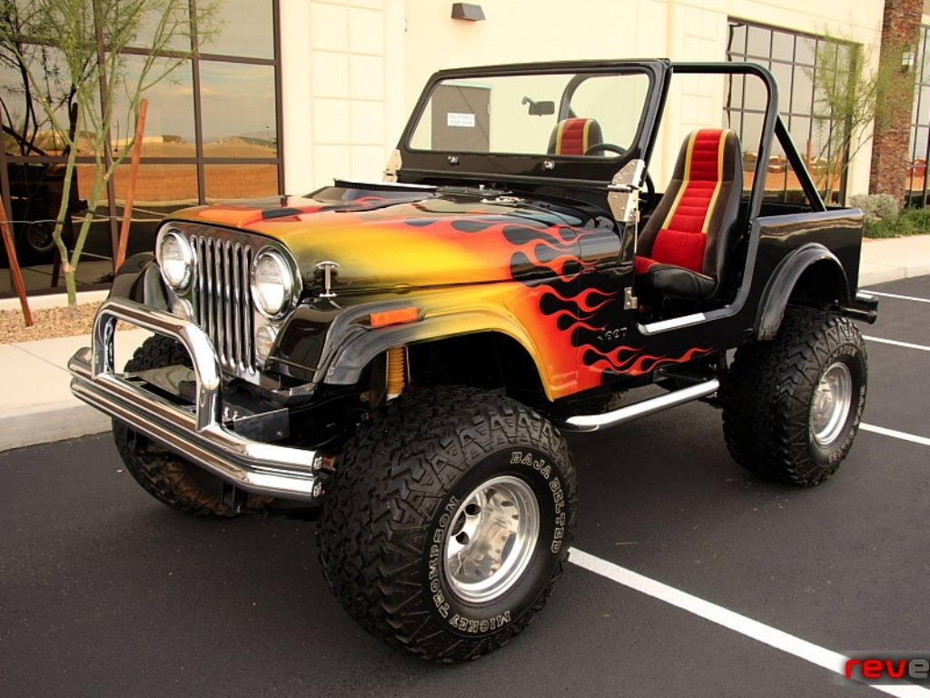 Fiery Design Jeep Background