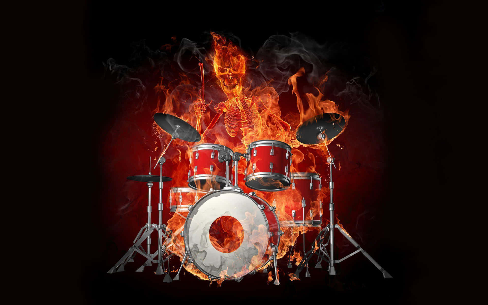 Fiery Drum Performance Art Background