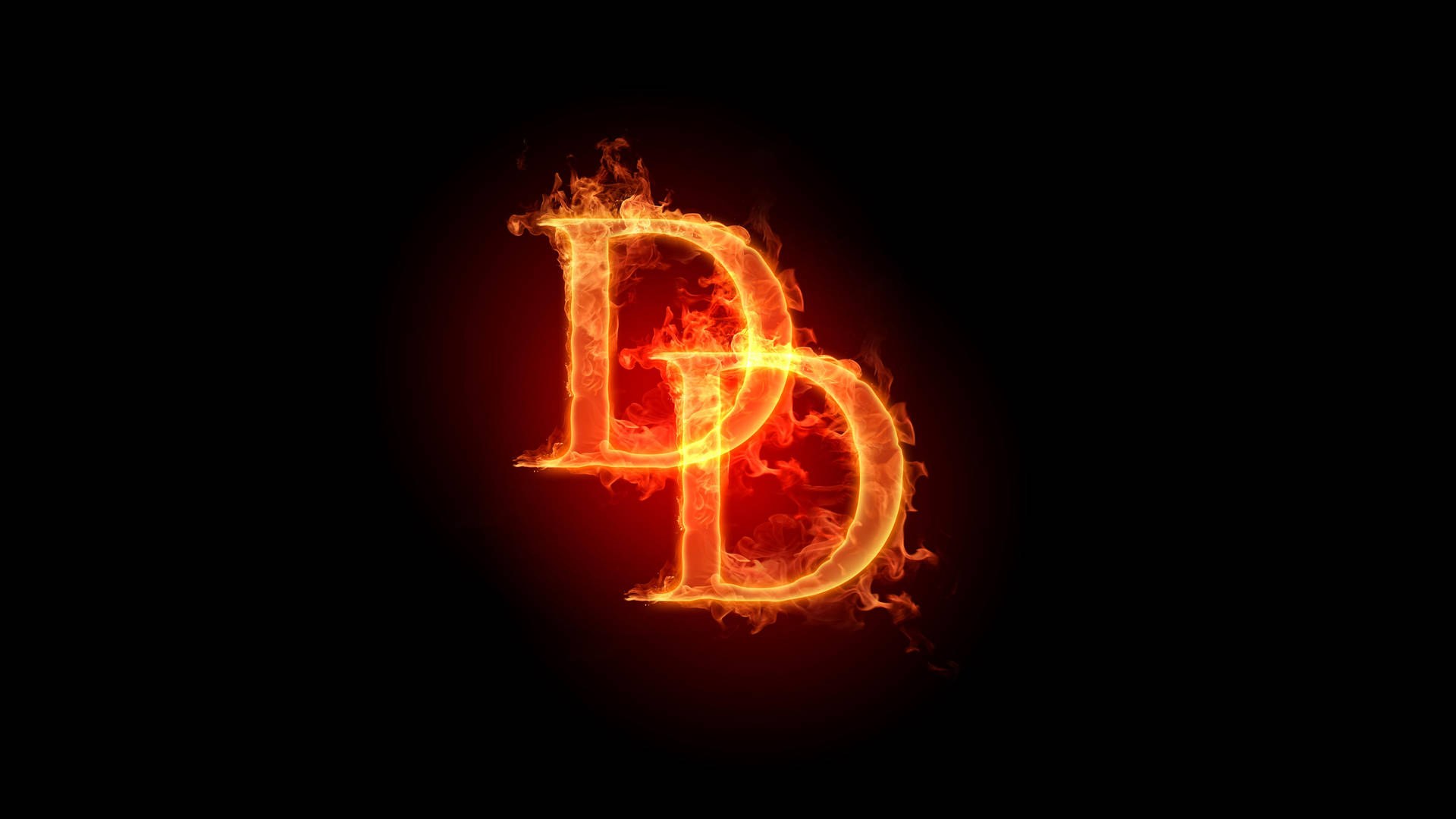 Fiery Dual D Scripts On A Black Background Background