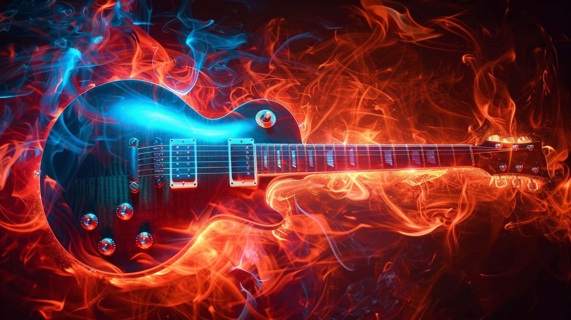 Fiery Electric Guitar Blaze