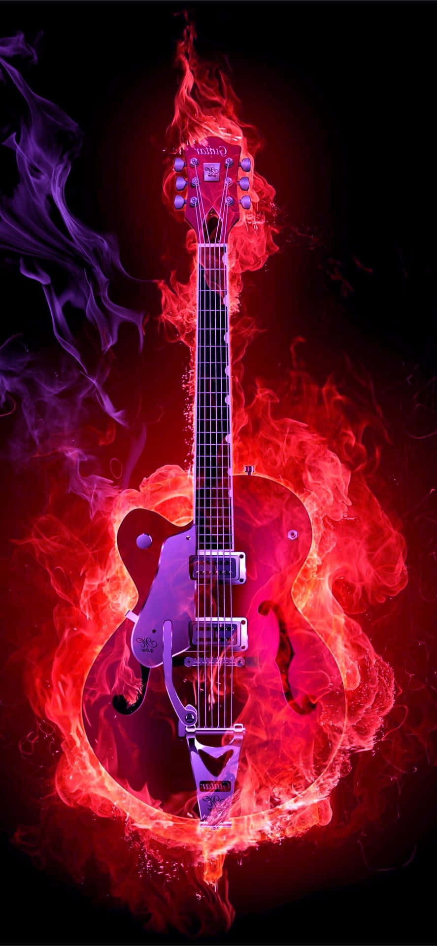 Fiery Electric Guitar