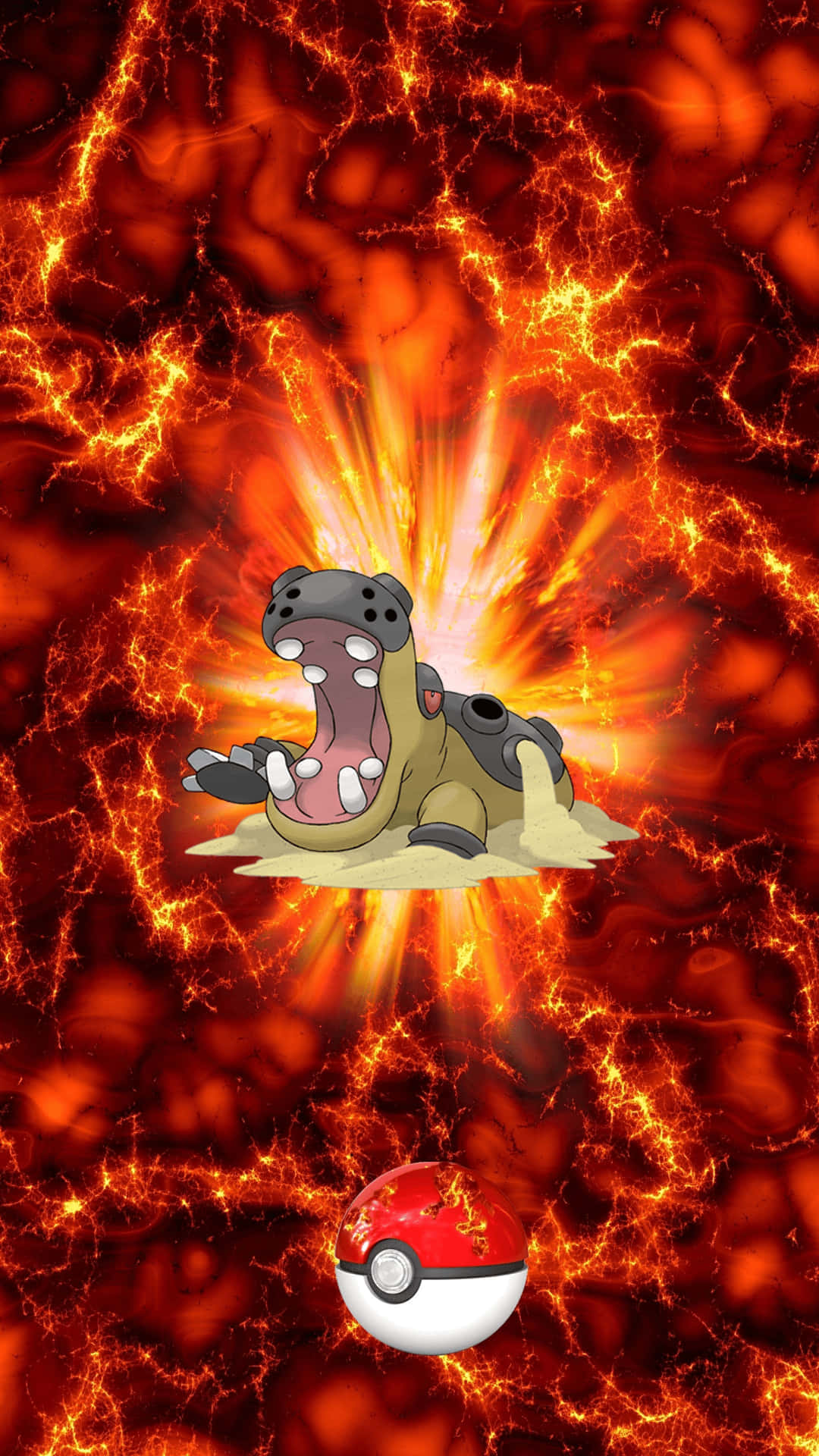 Fiery Explosion Of Hippowdon Background
