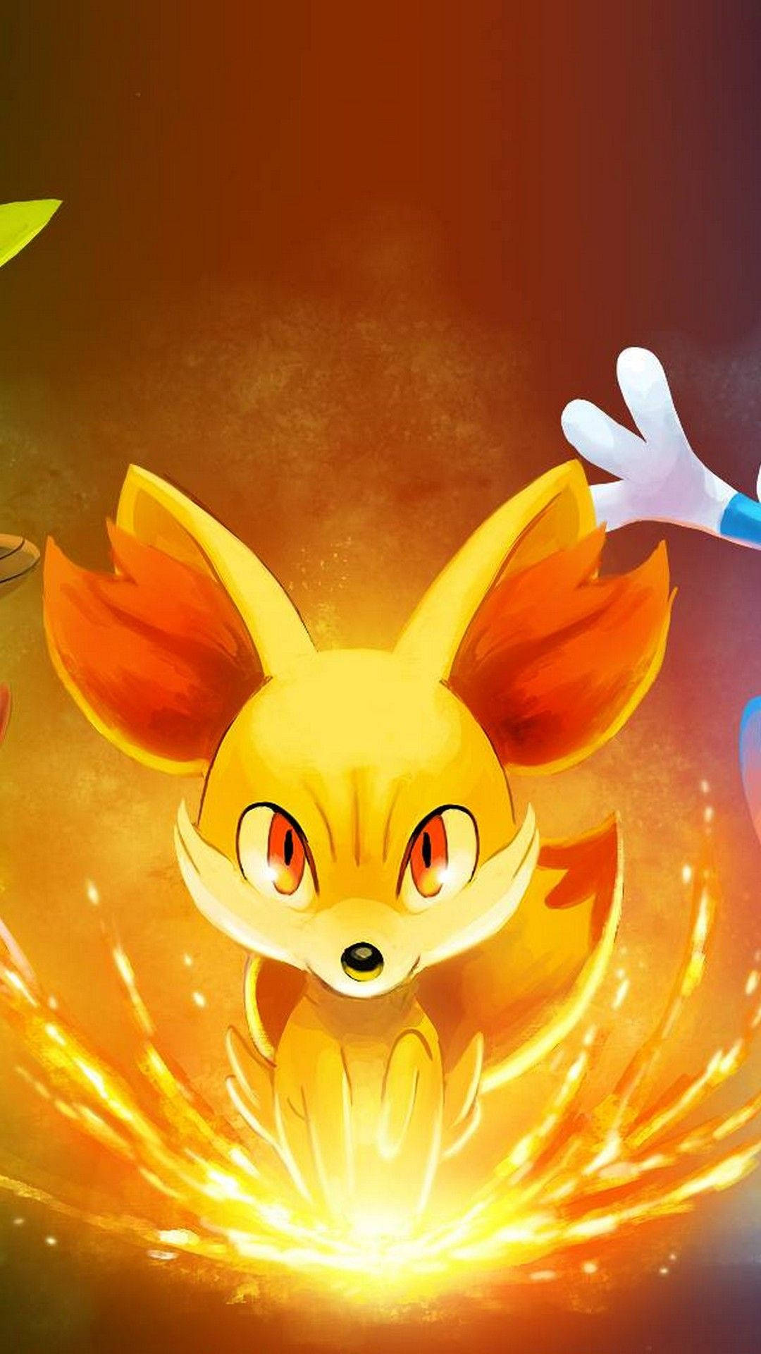Fiery Fennekin Pokemon Iphone Background
