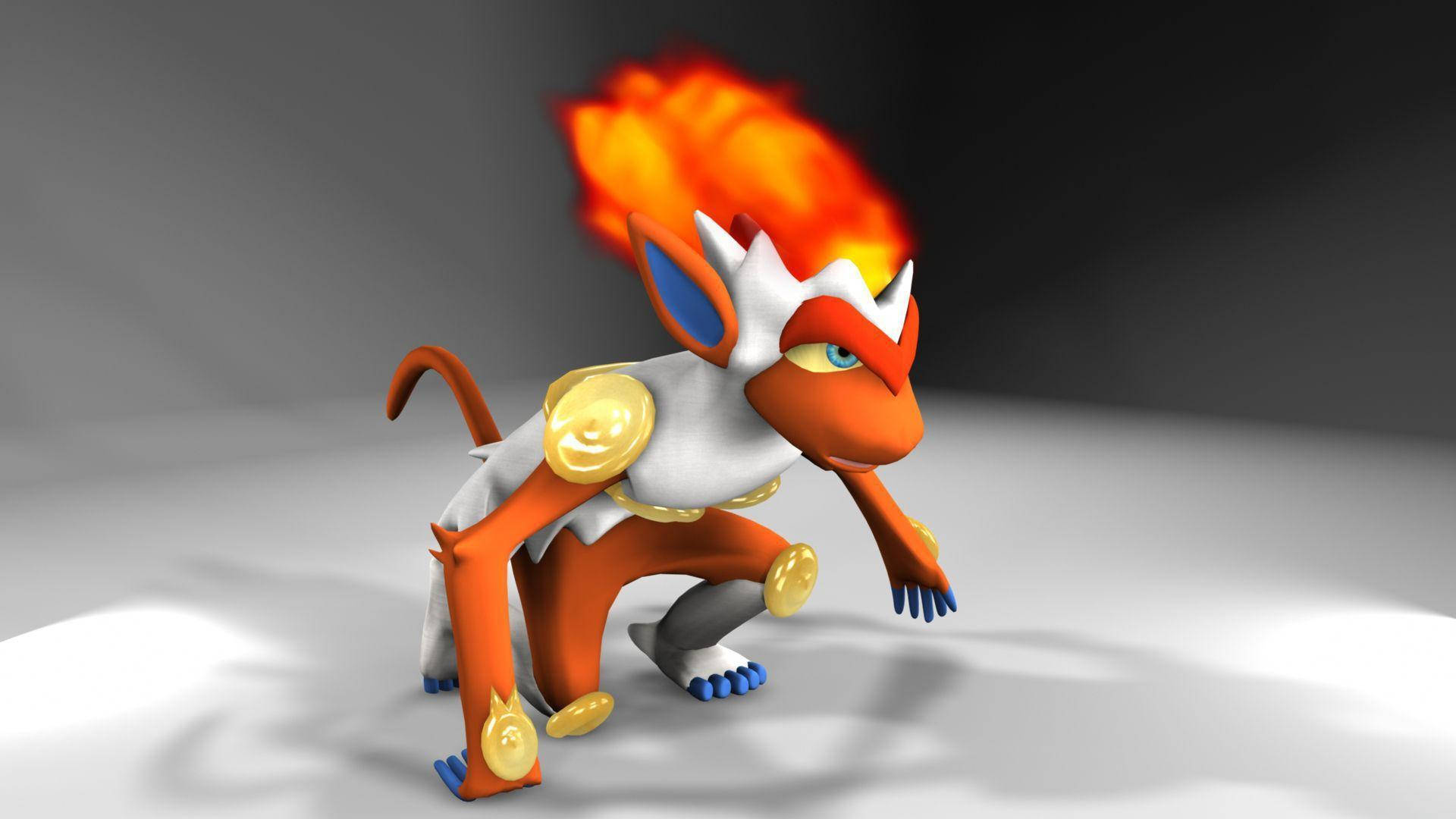 Fiery Force Unleashed: Infernape In Bold 3d Background