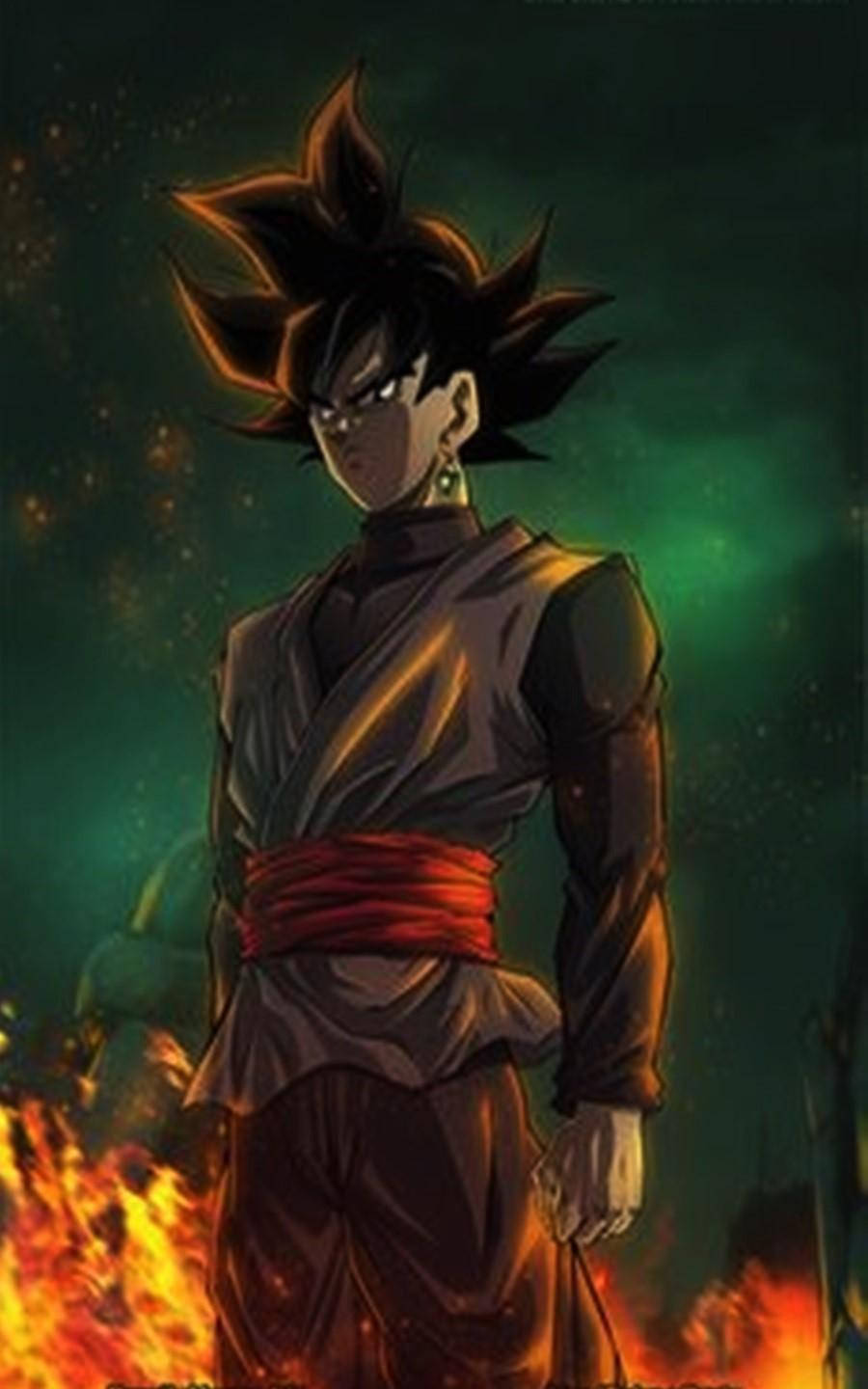 Fiery Goku Black Iphone Fanart Background