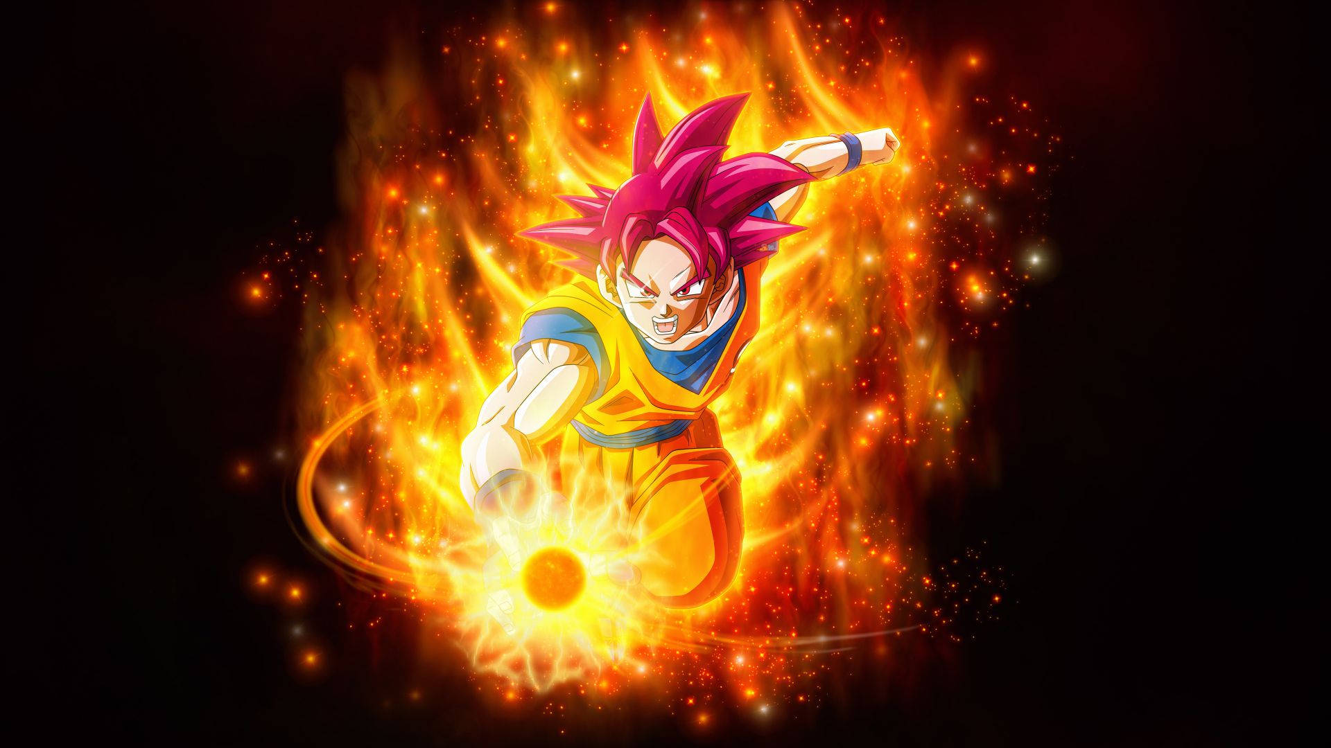 Fiery Goku Dragon Ball Super Background