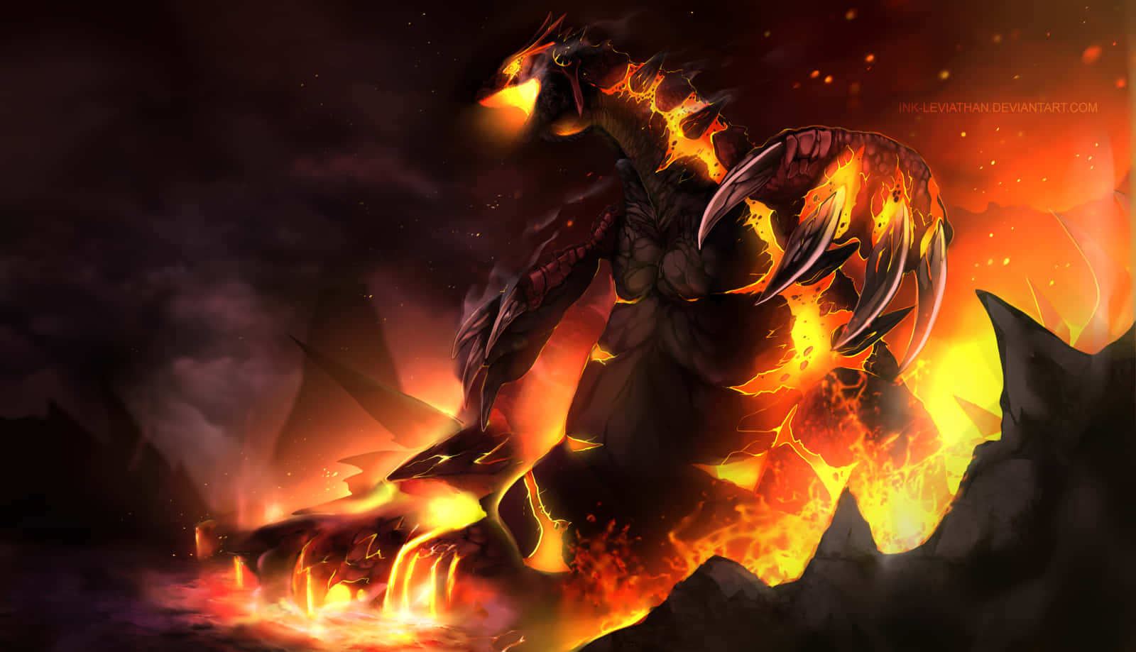 Fiery Graphic Of Primal Groudon Background