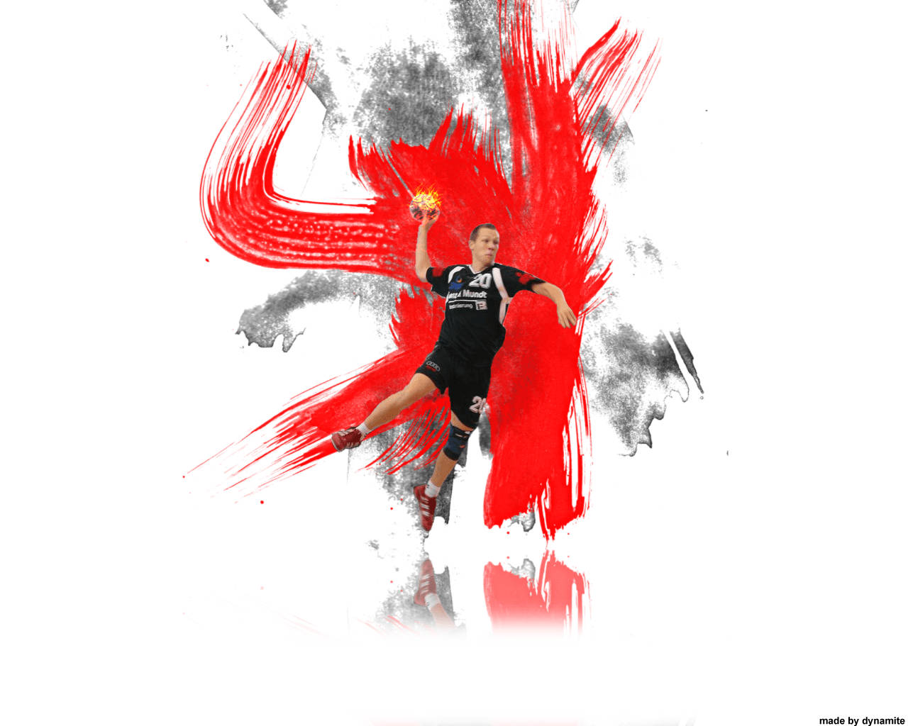 Fiery Handball Art Background