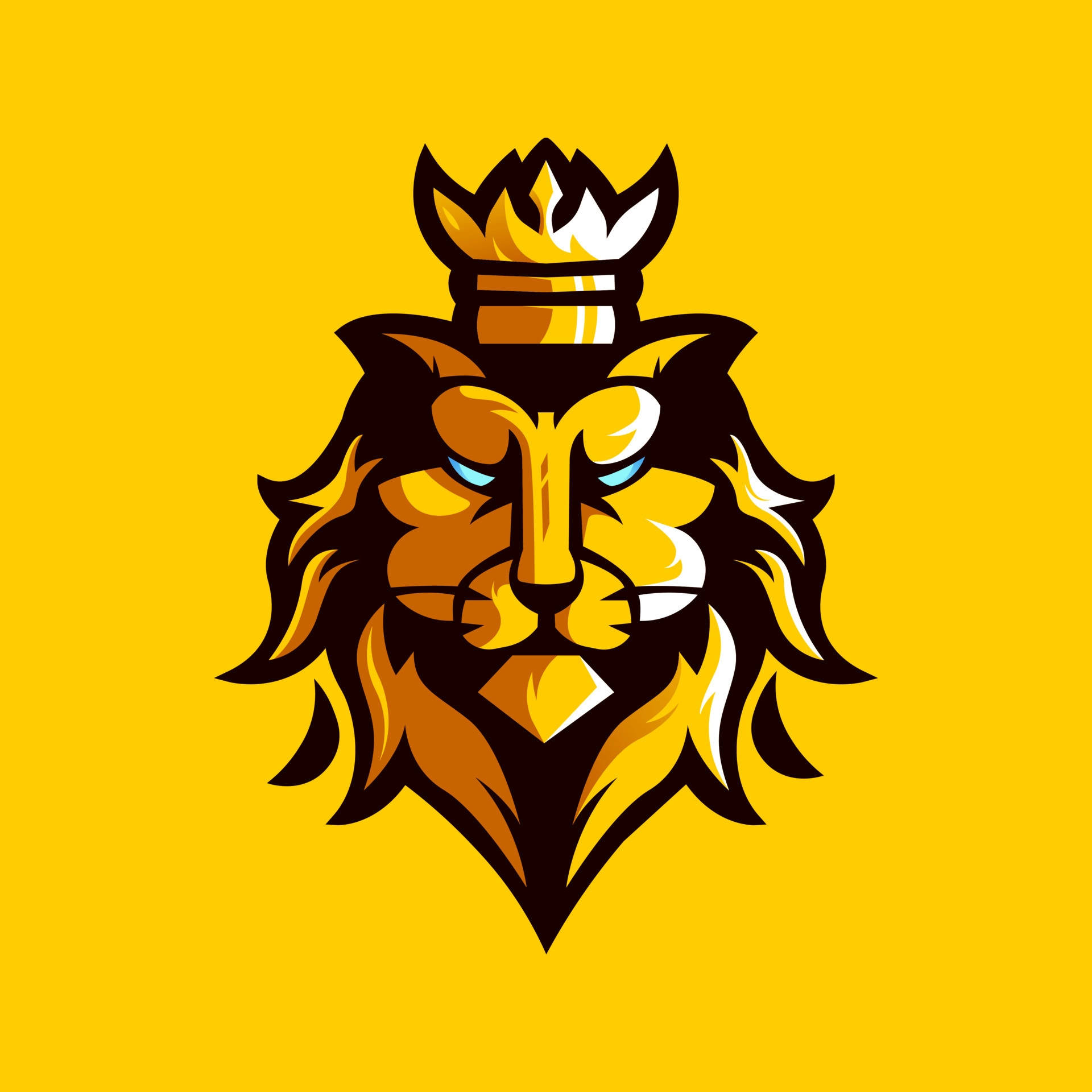 Fiery King Logo Lion Background