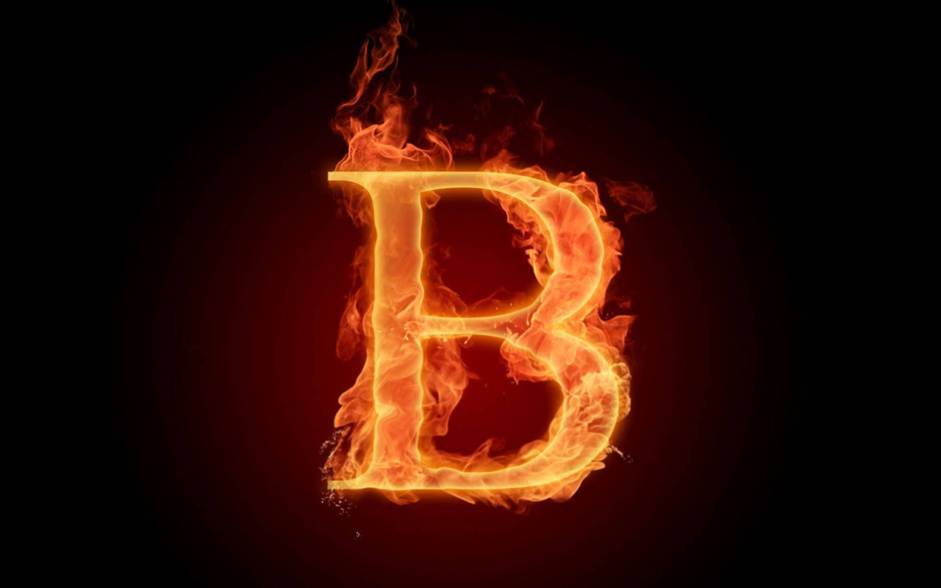 Fiery Letter B Background