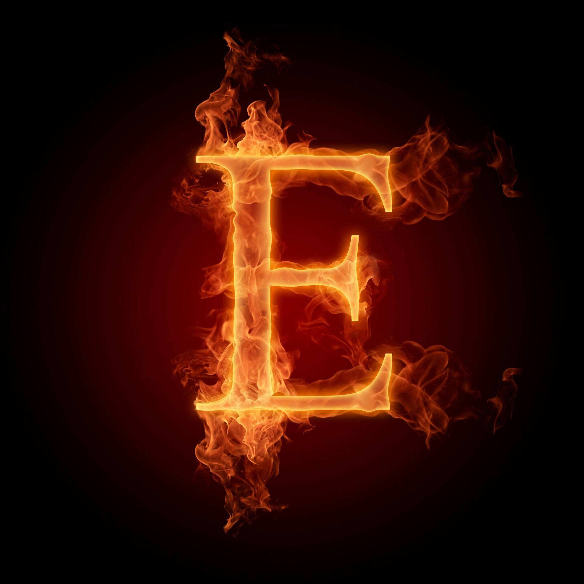 Fiery Letter E Background