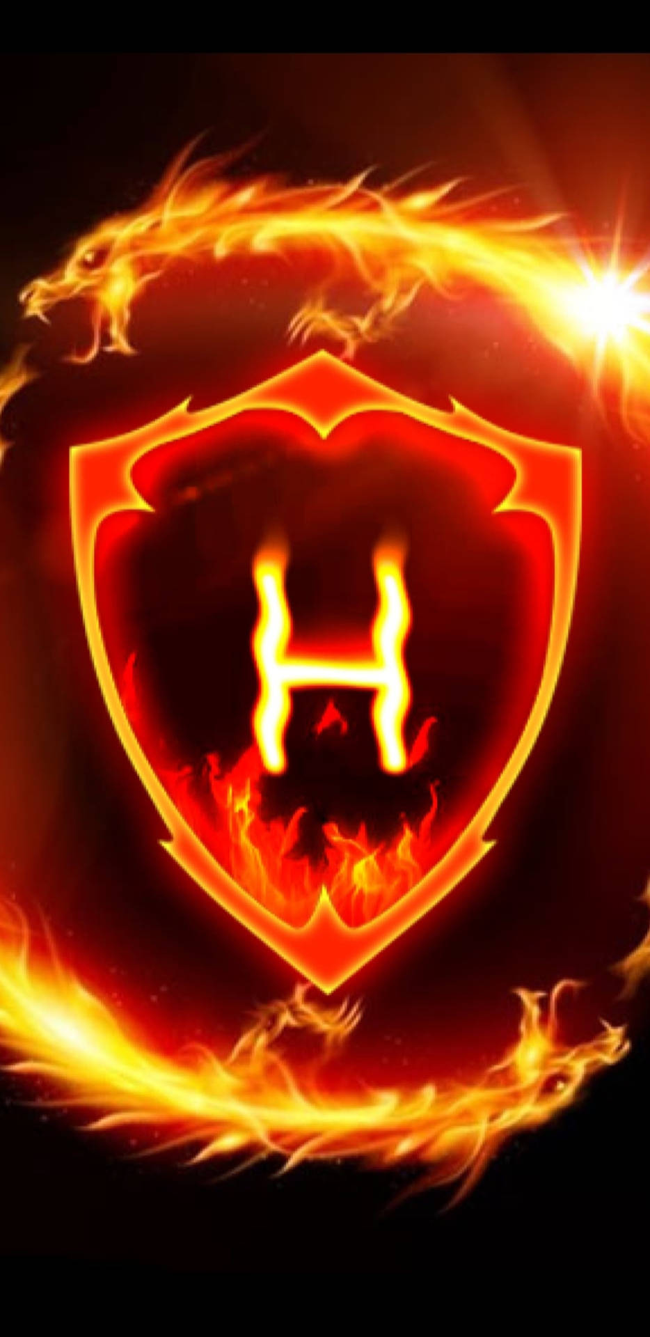 Fiery Letter H Background