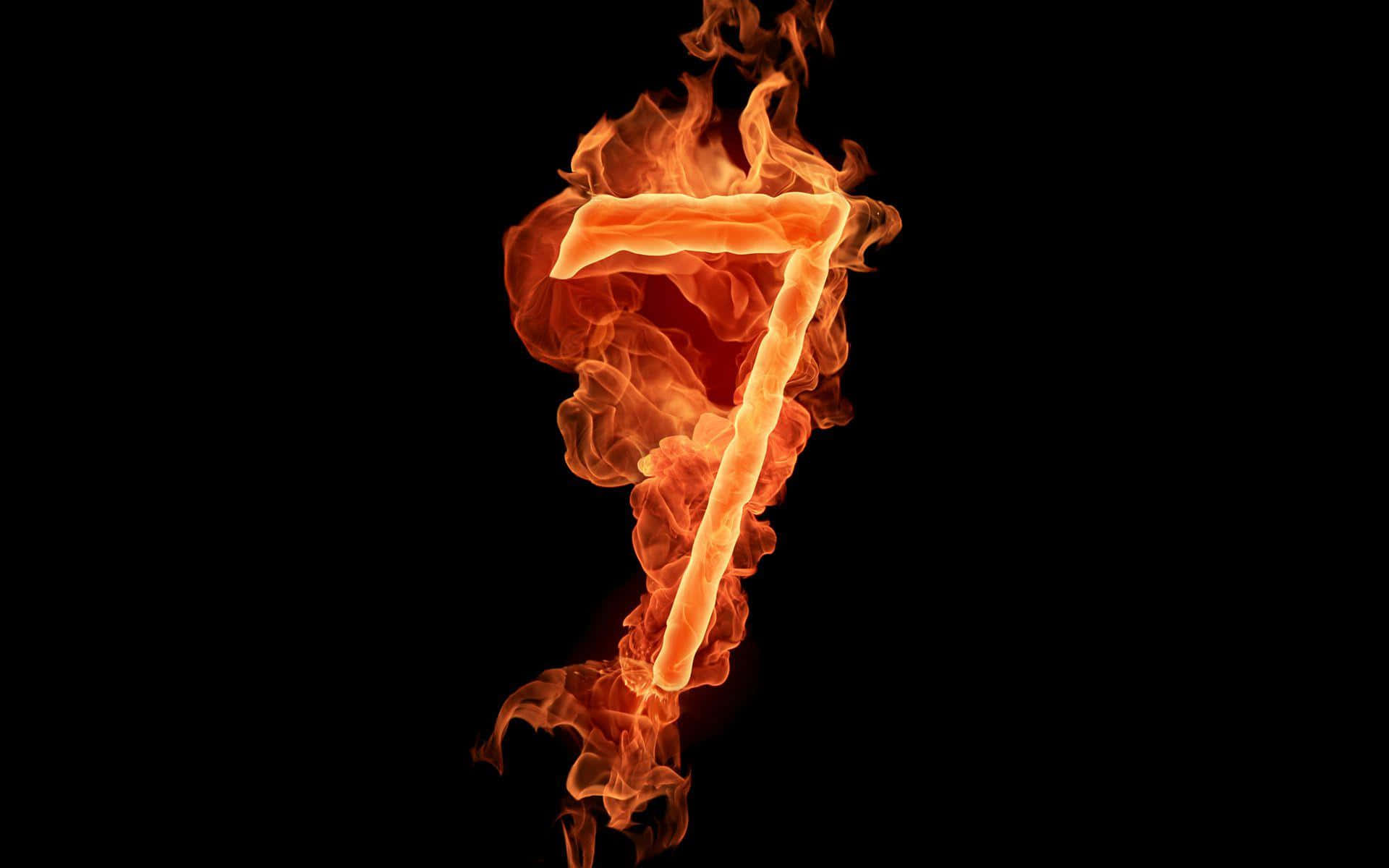 Fiery Lit Number 7 Background