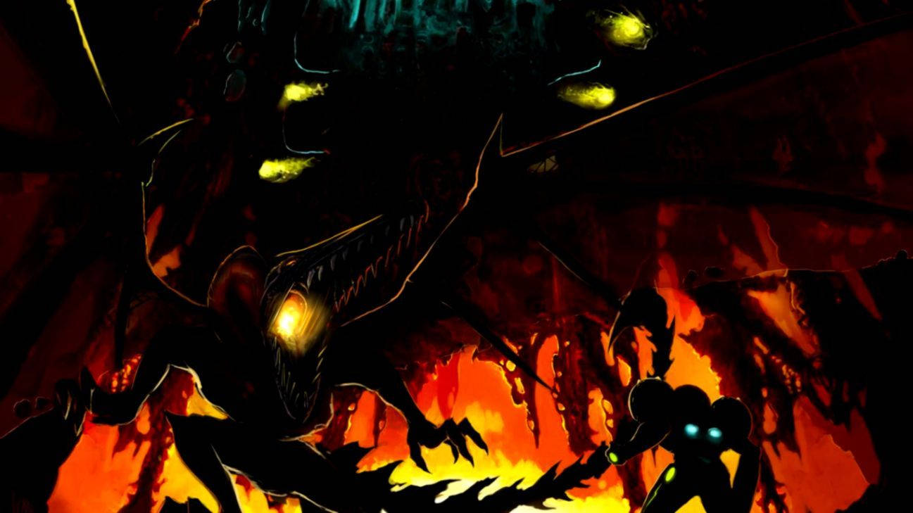 Fiery Metroid Prime Background