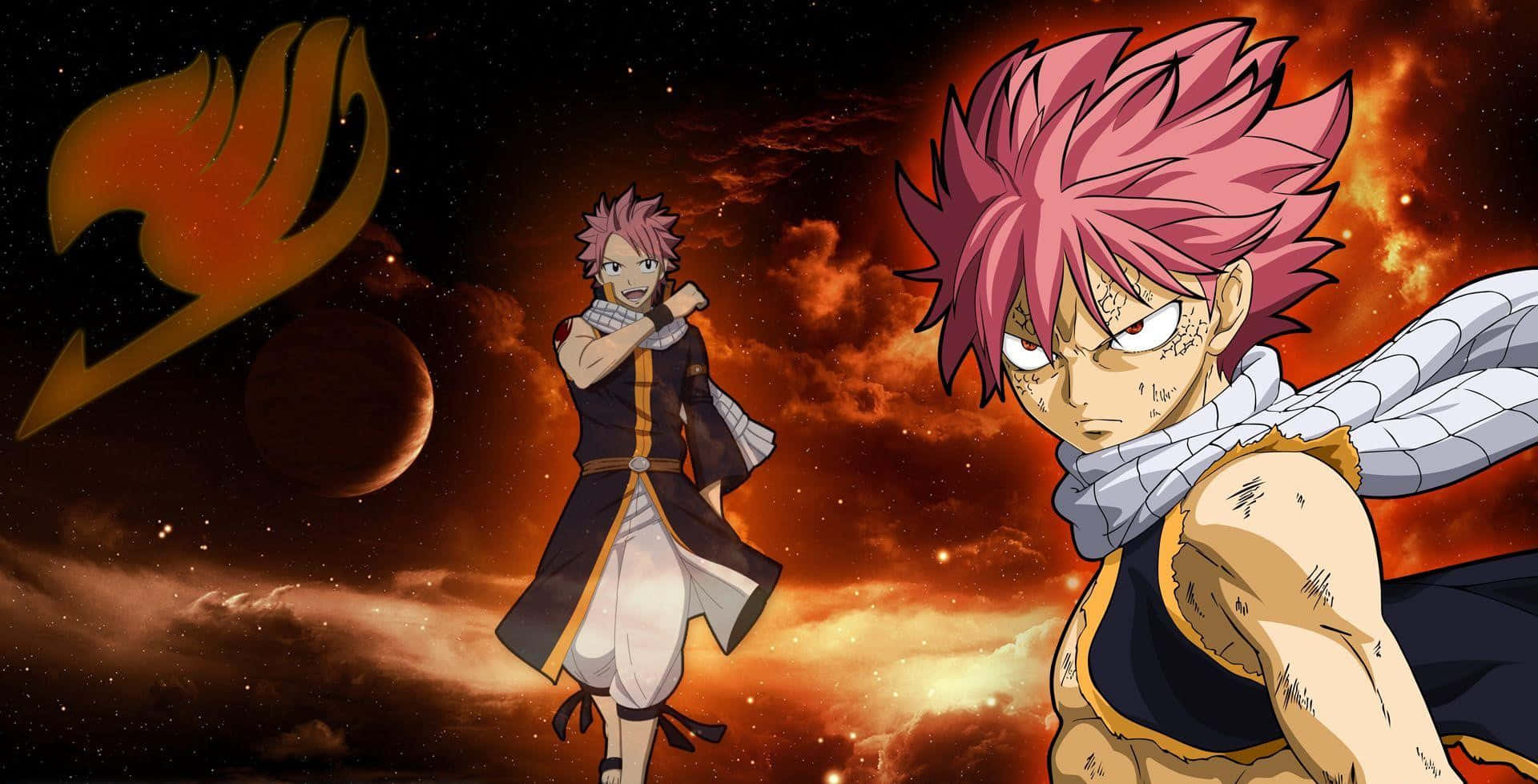 Fiery Natsu Dragneel In Action Background