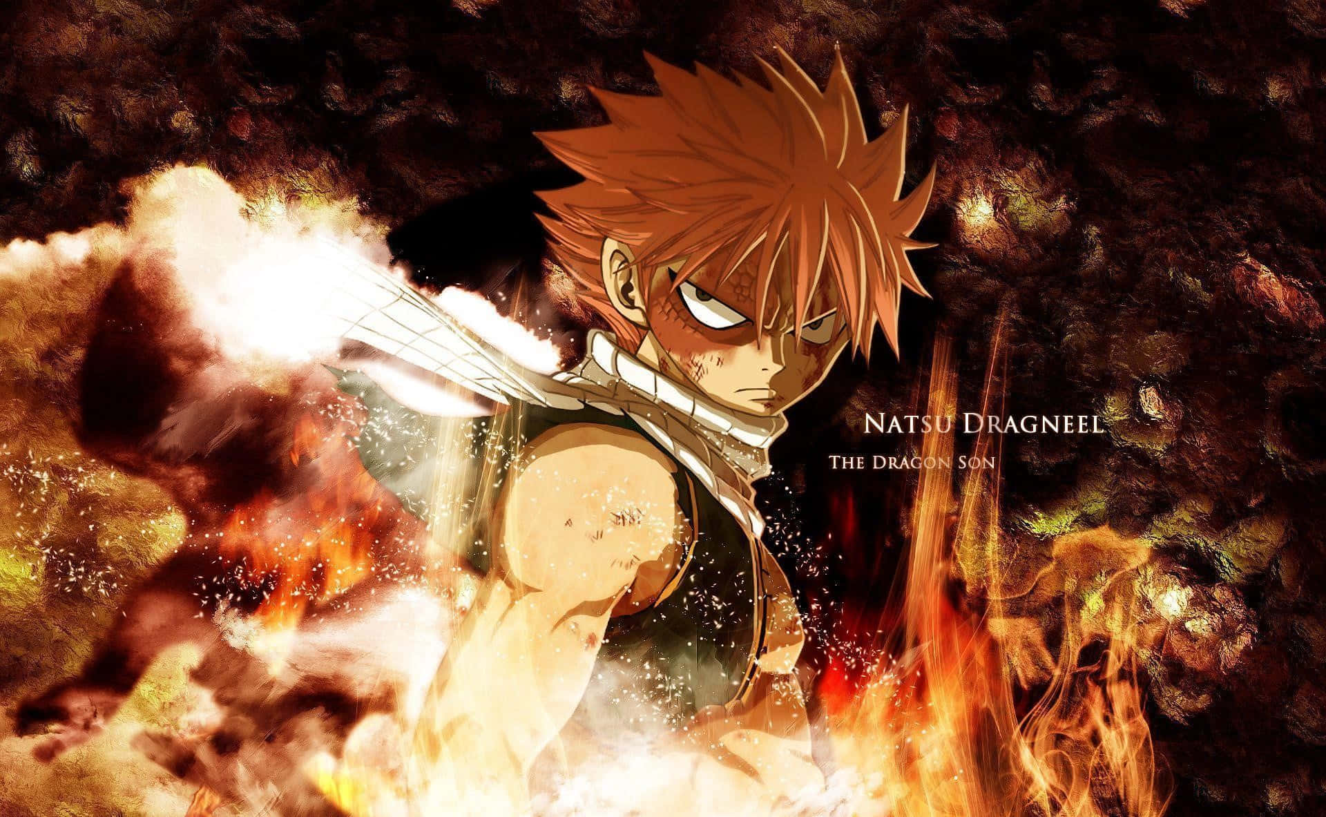 Fiery Natsu Dragneel In Action Background