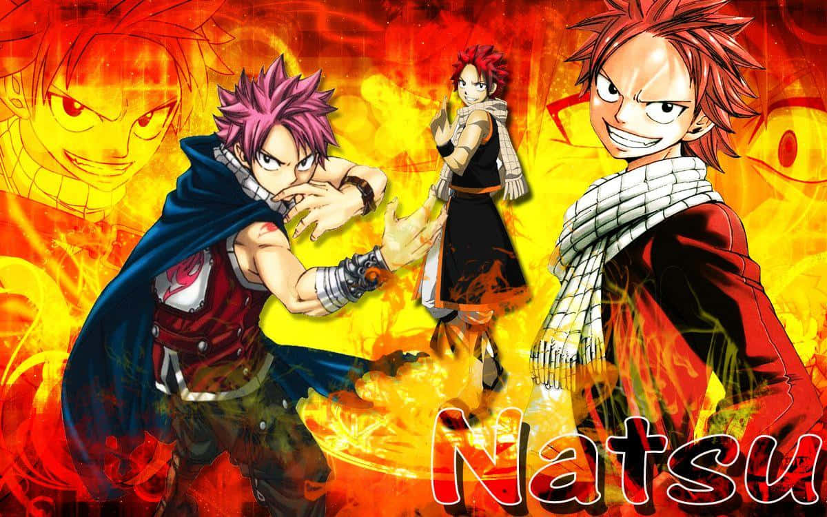 Fiery Natsu Dragneel Unleashing His Power