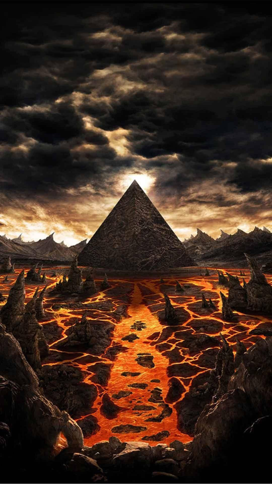 Fiery Pyramid Dope Iphone Background