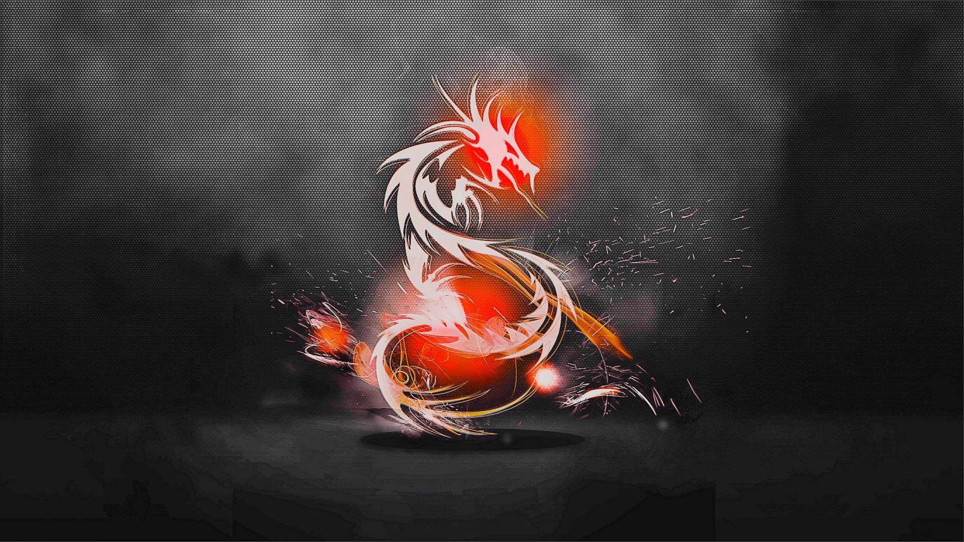 Fiery Red Light Dragon Background