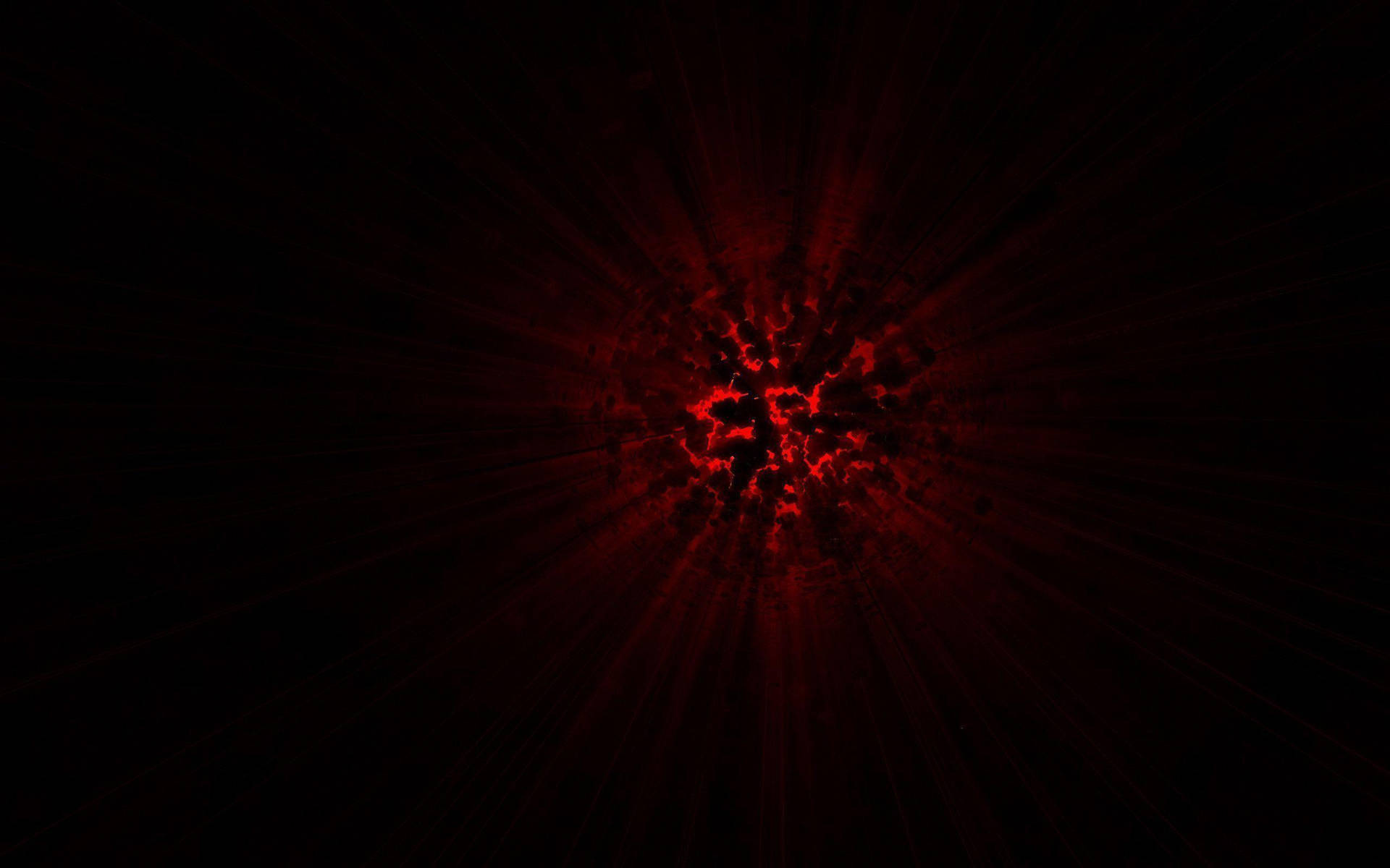 Fiery Red Light On Cool Black Background