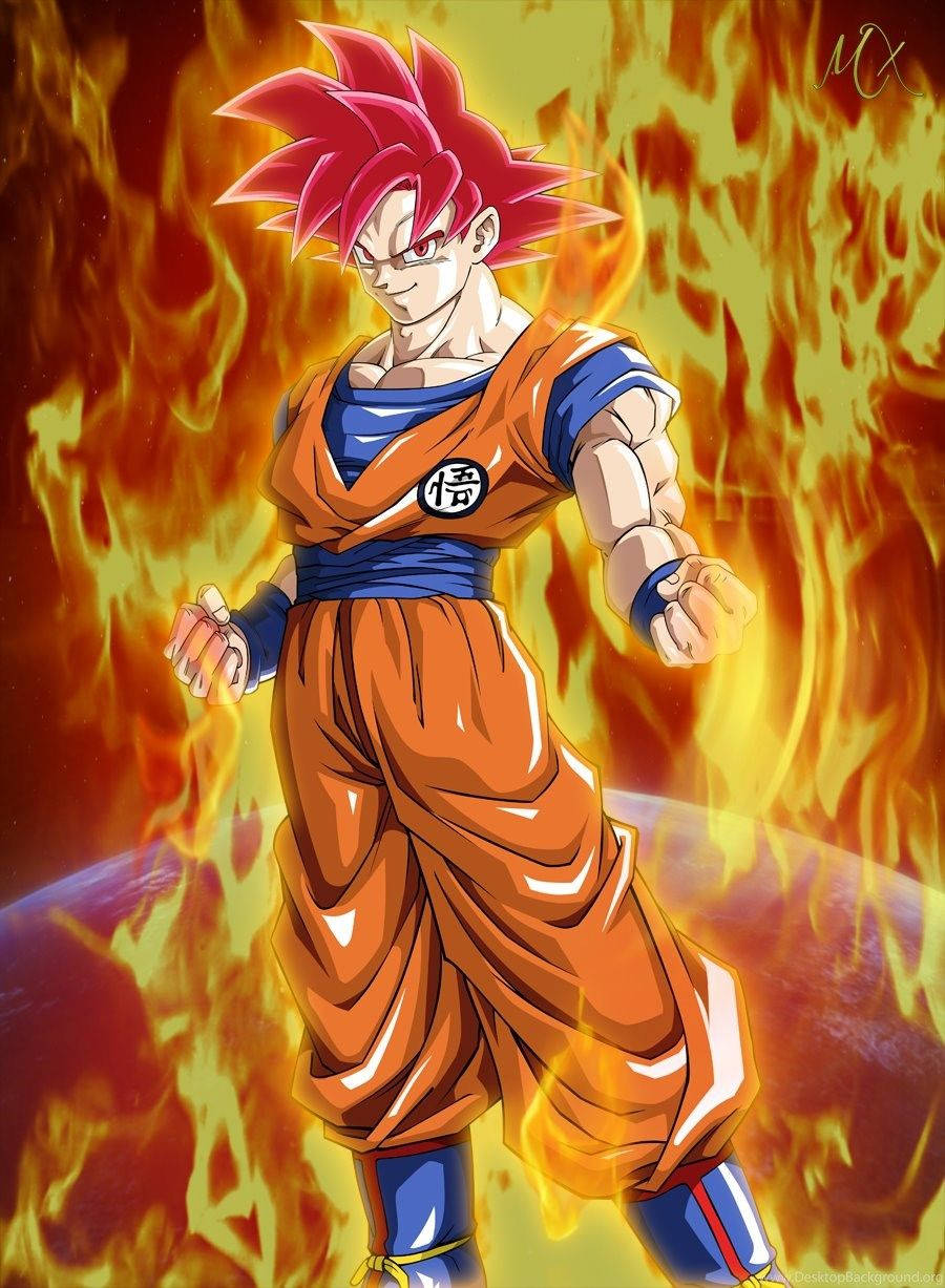 Fiery Saiyan Son Goku Iphone Background