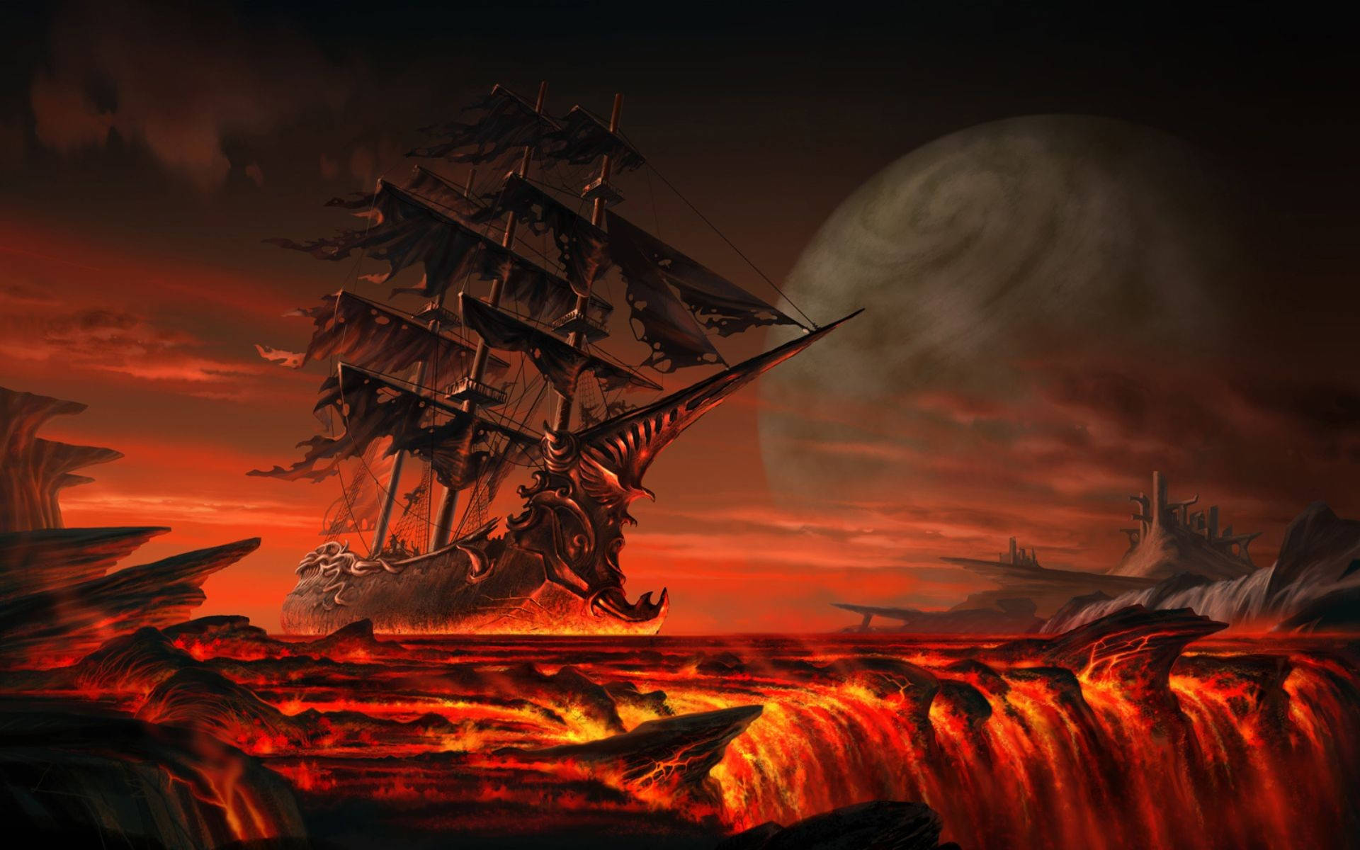 Fiery Ship Art