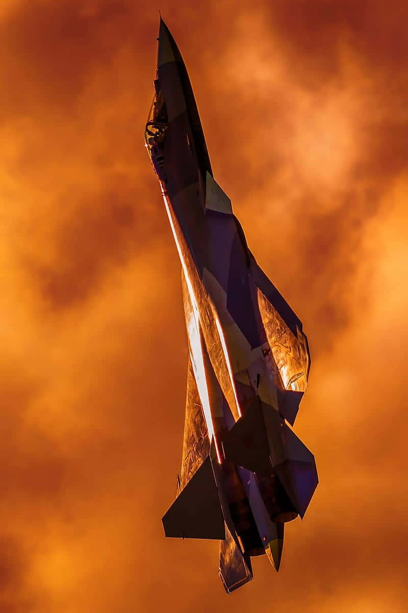 Fiery_ Sky_ Fighter_ Jet_ Ascension Background