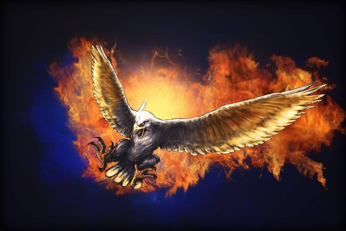 Fiery Us Eagle Background
