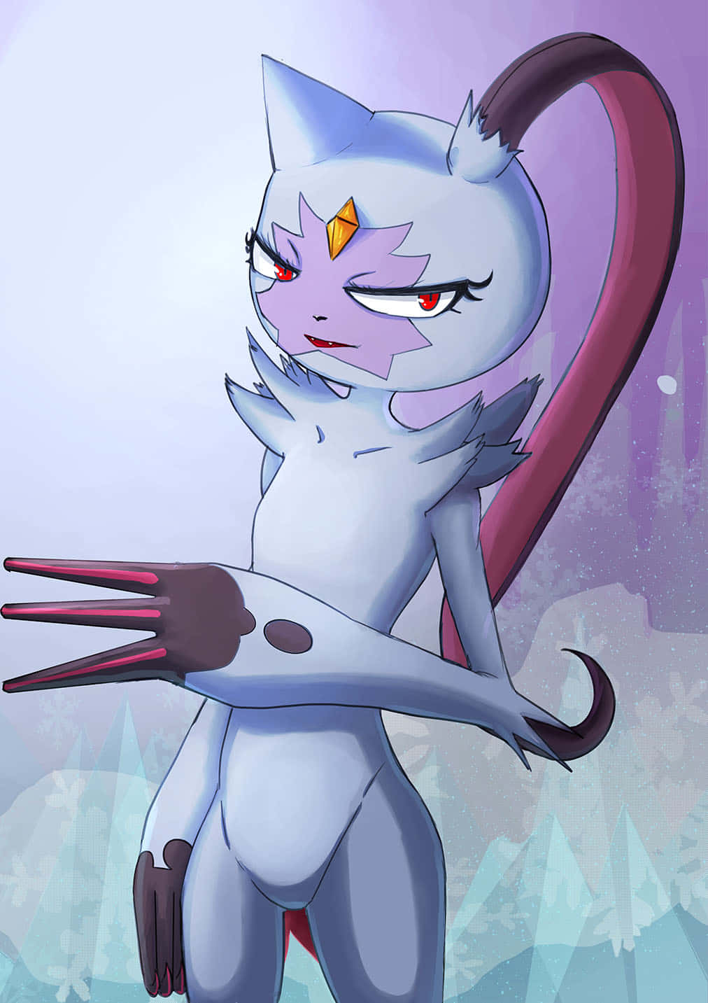 Fiesty Sneasler Pokemon 2d Illustration Background