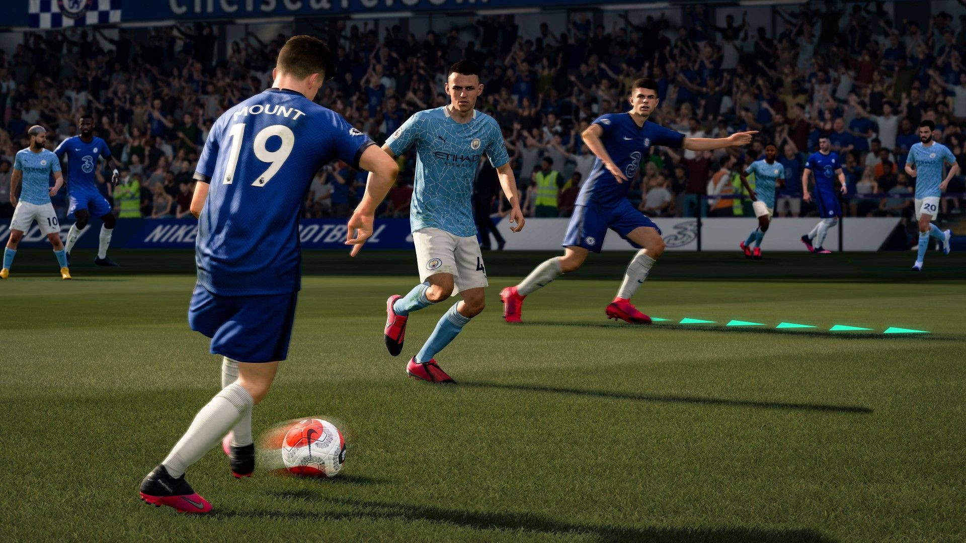 Fifa 21 Furious Football Game Between Two Teams Background