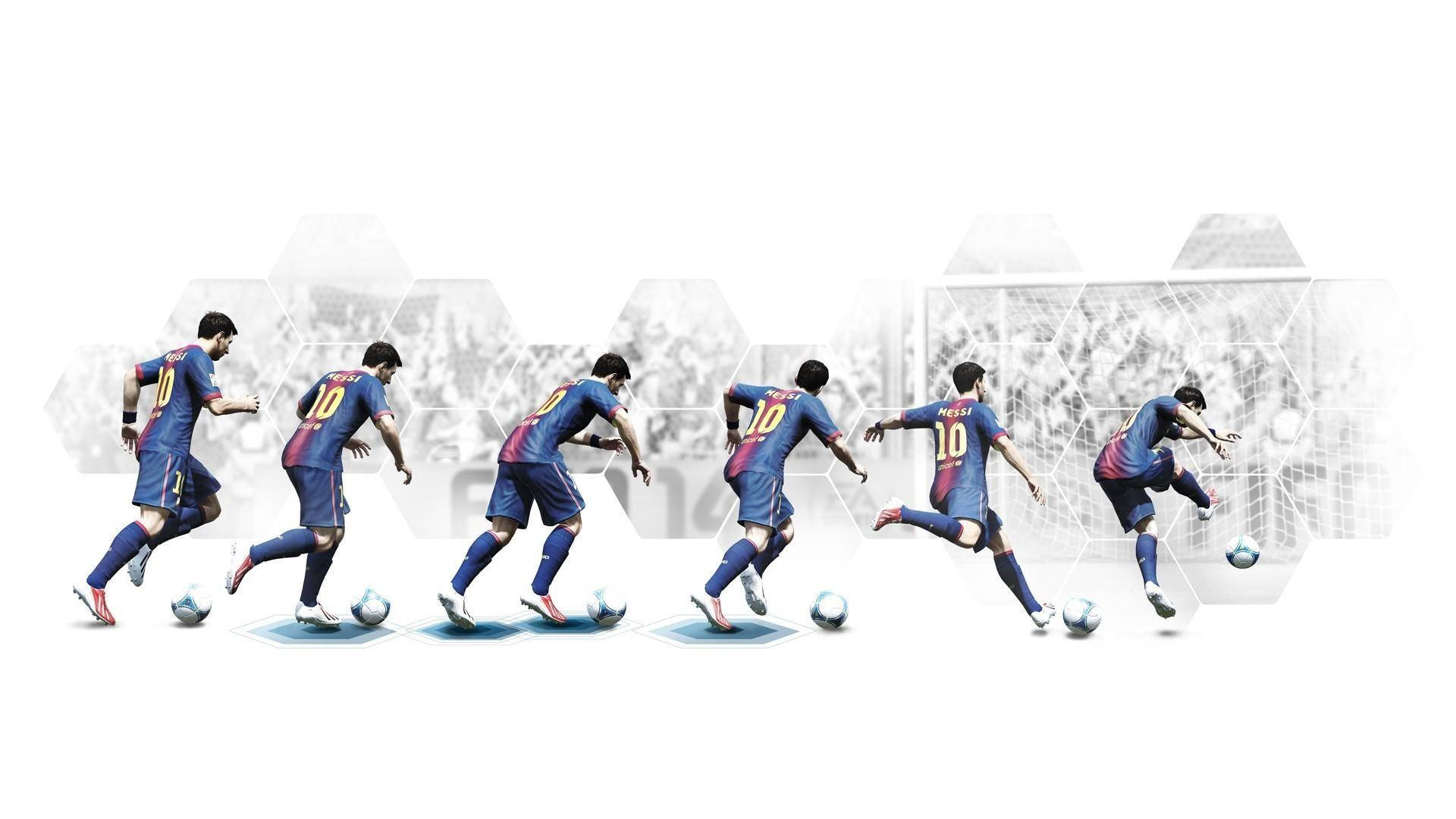 Fifa Messi Kicking Goal Background