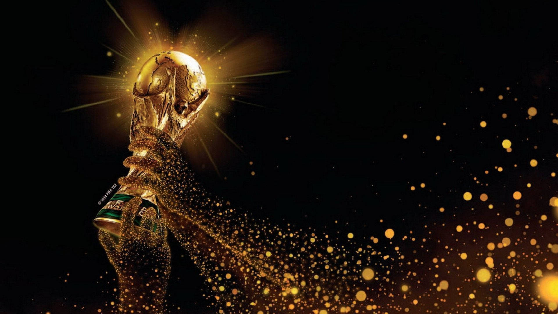 Fifa World Cup Glittery Gold Trophy Background