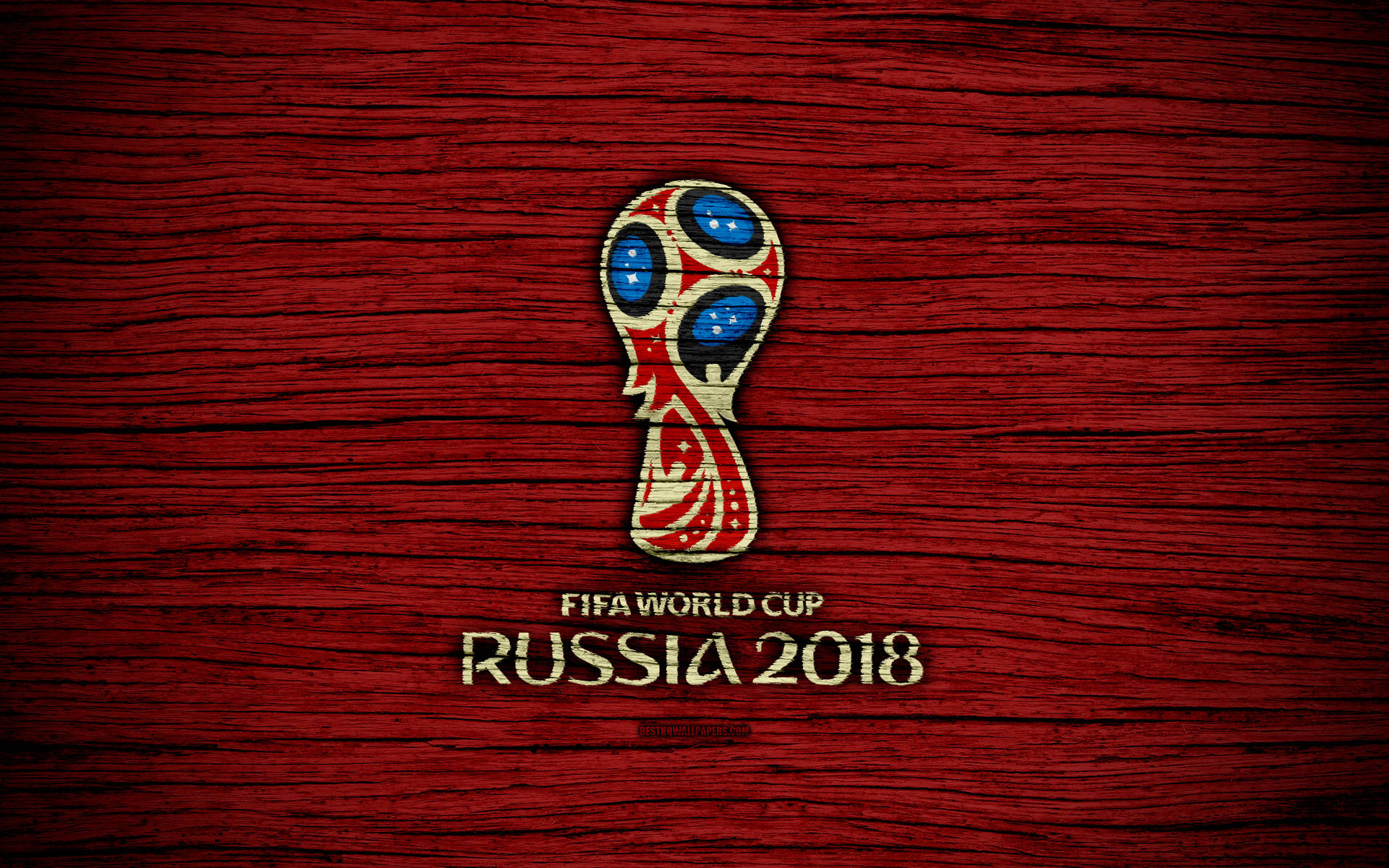 Fifa World Cup In A Woodcraft Background