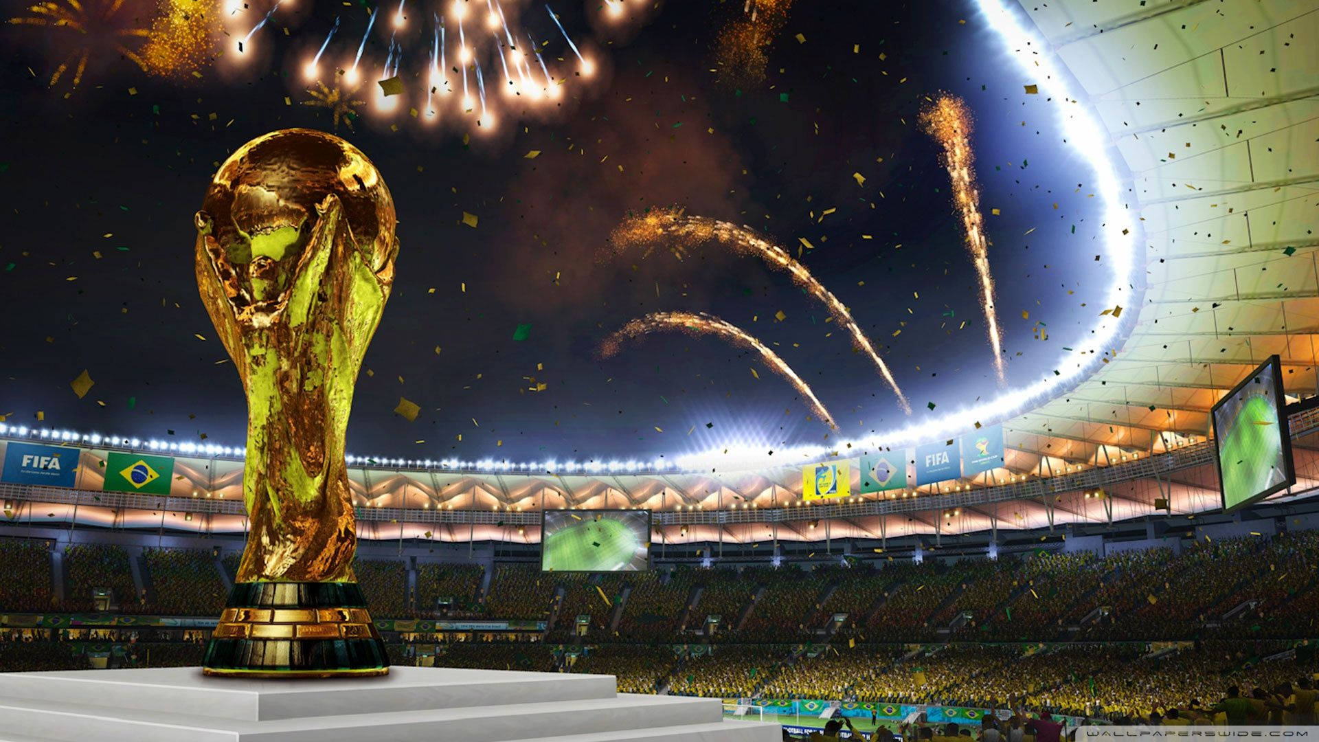 Fifa World Cup In Large Arena Background